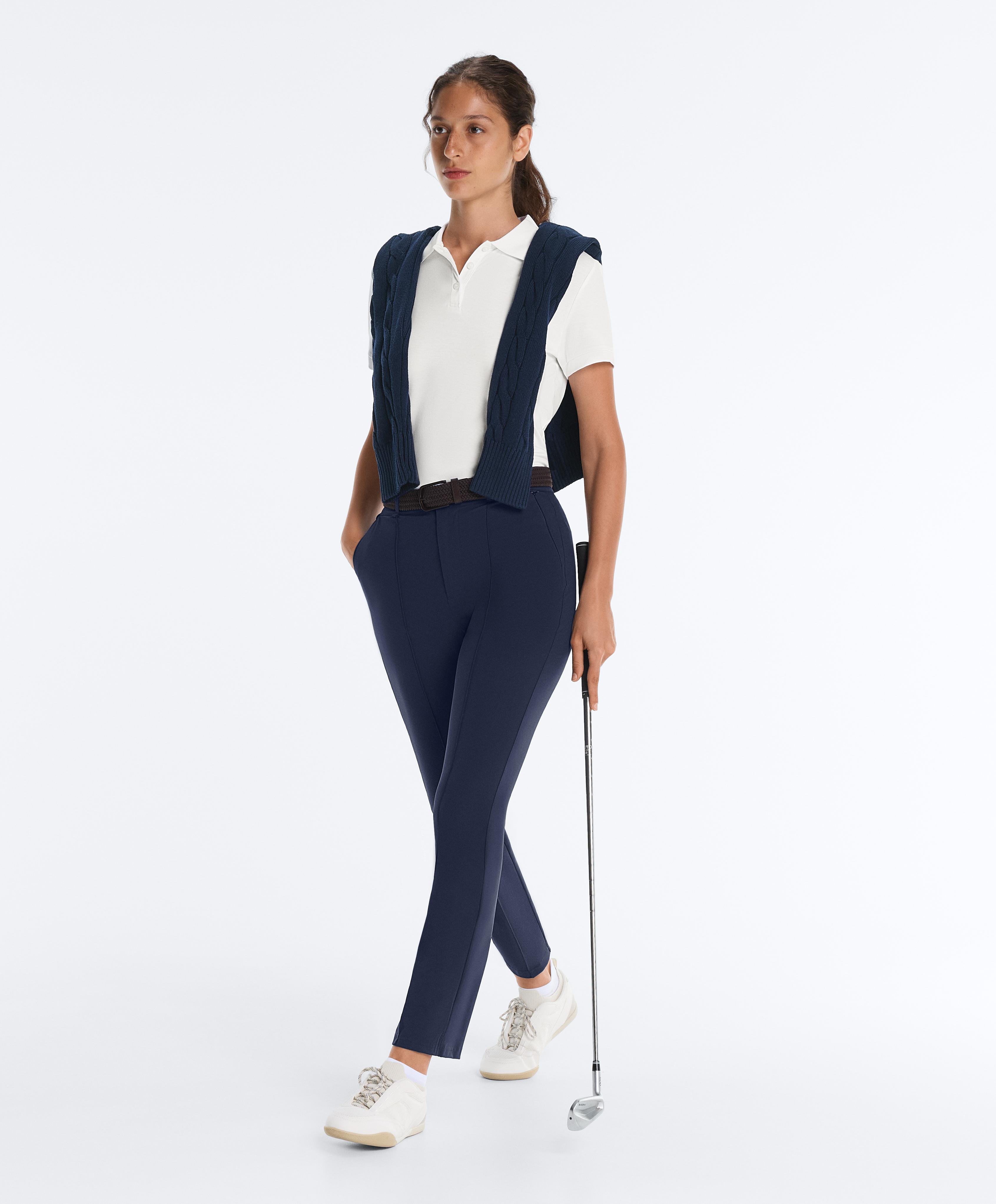 Technical skinny crease trousers — NAVY BLUE