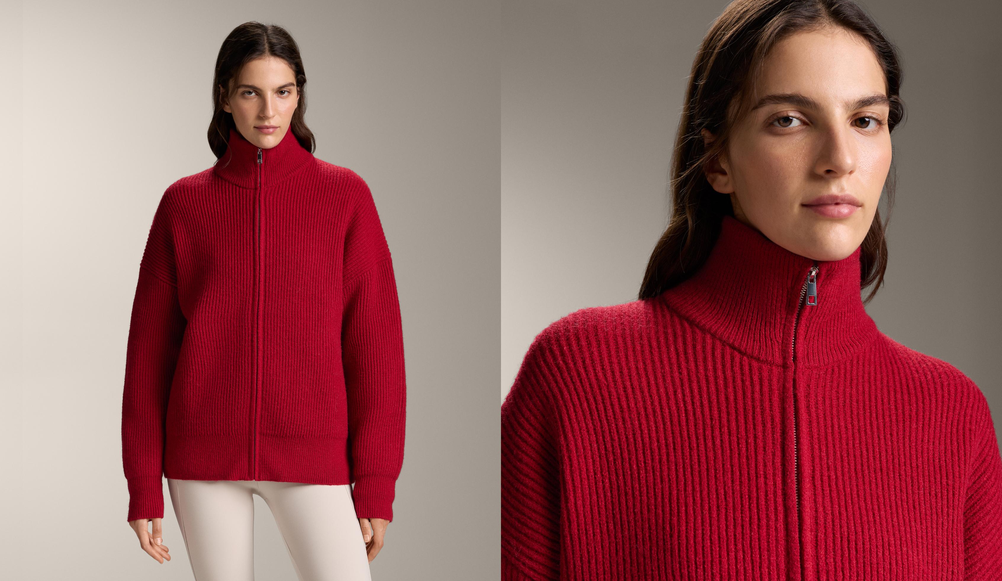 Long rib-knit jacket Long rib-knit jacket