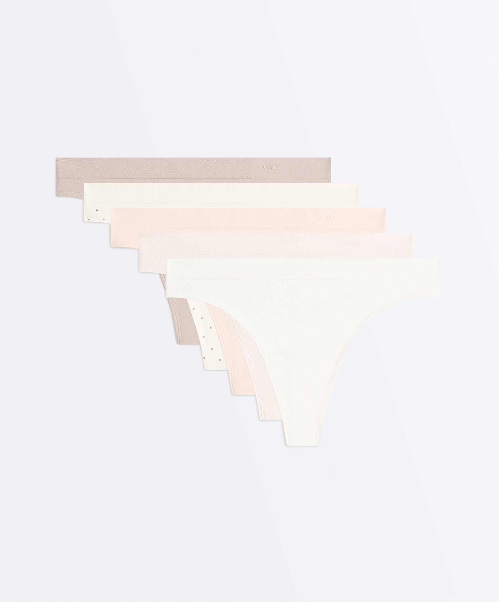 5 seamless soft-touch thongs — MINK