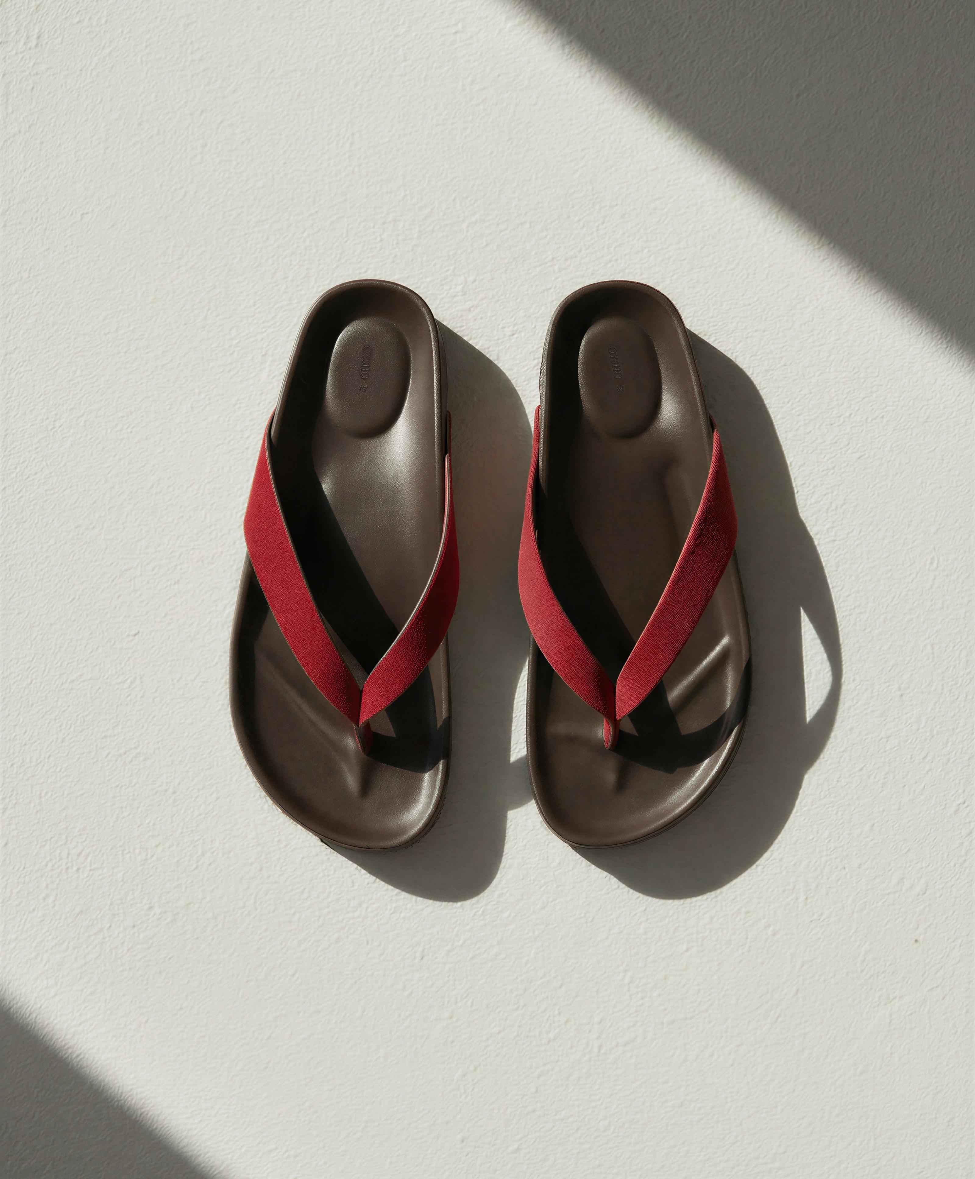 Leather sandals — RED