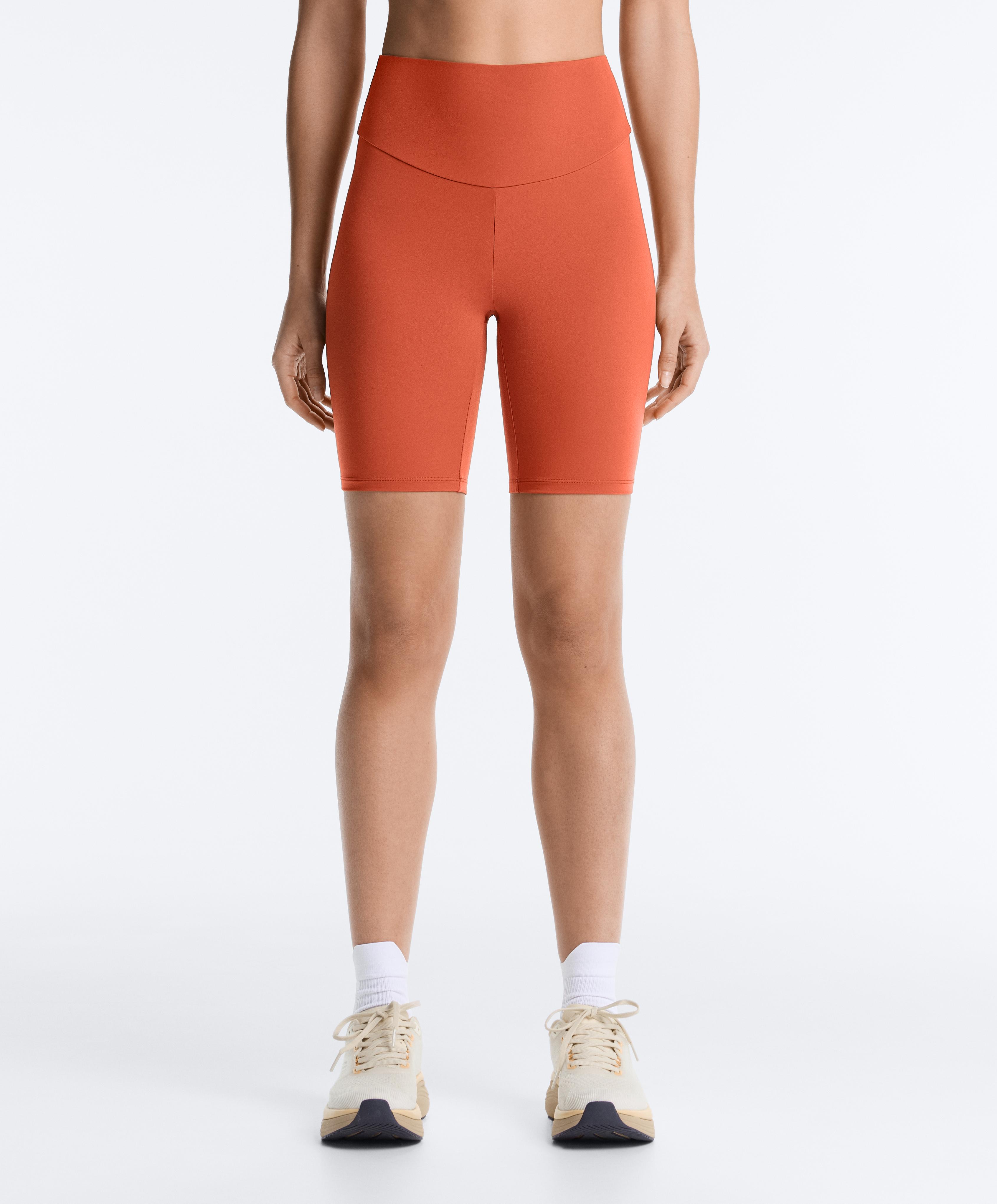 Comfortlux high-rise 20cm biker leggings — TERRACOTTA