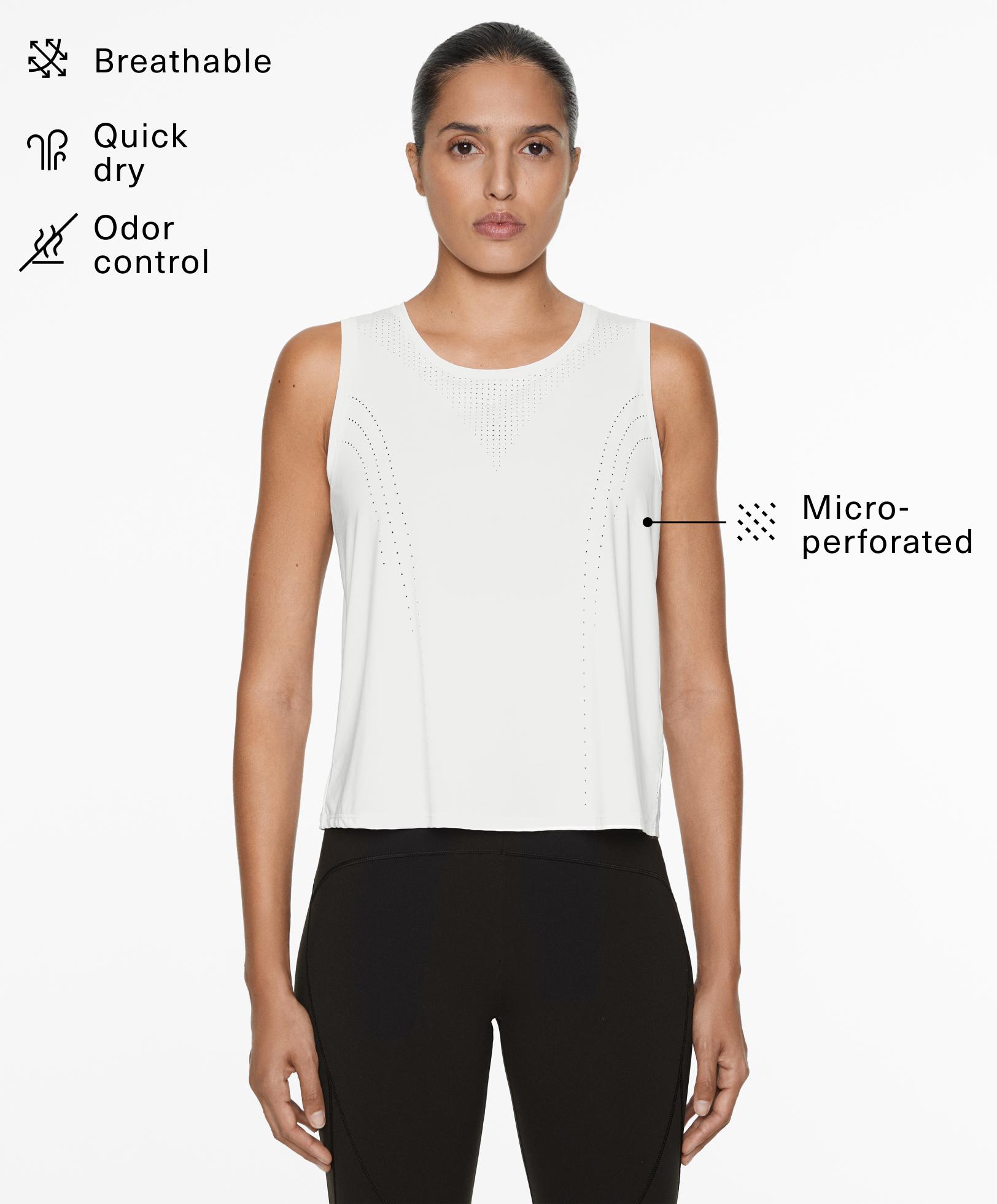 Sleeveless cropped technical T-shirt - Sale