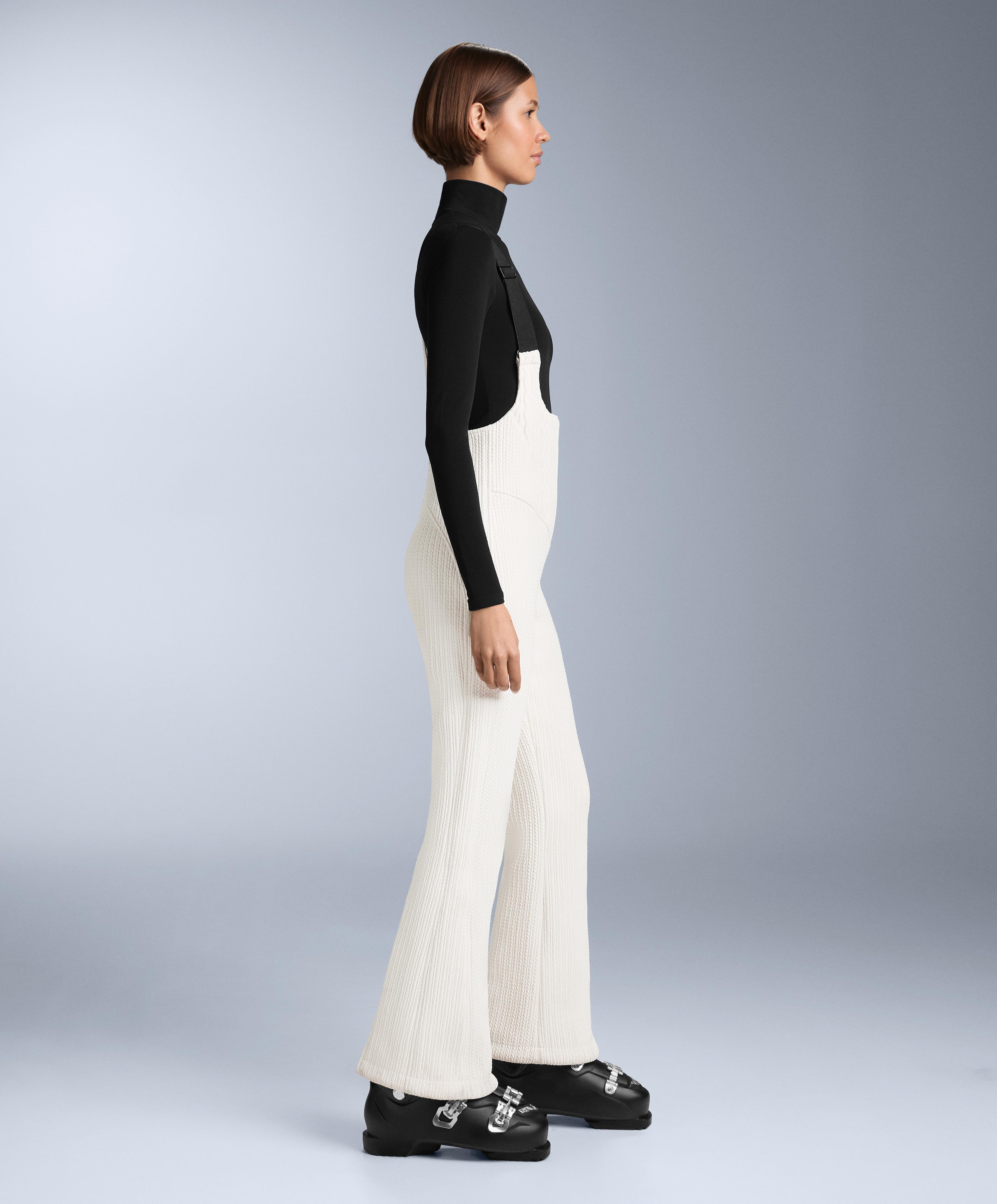 Water-resistant SKI flare dungarees — WHITE 