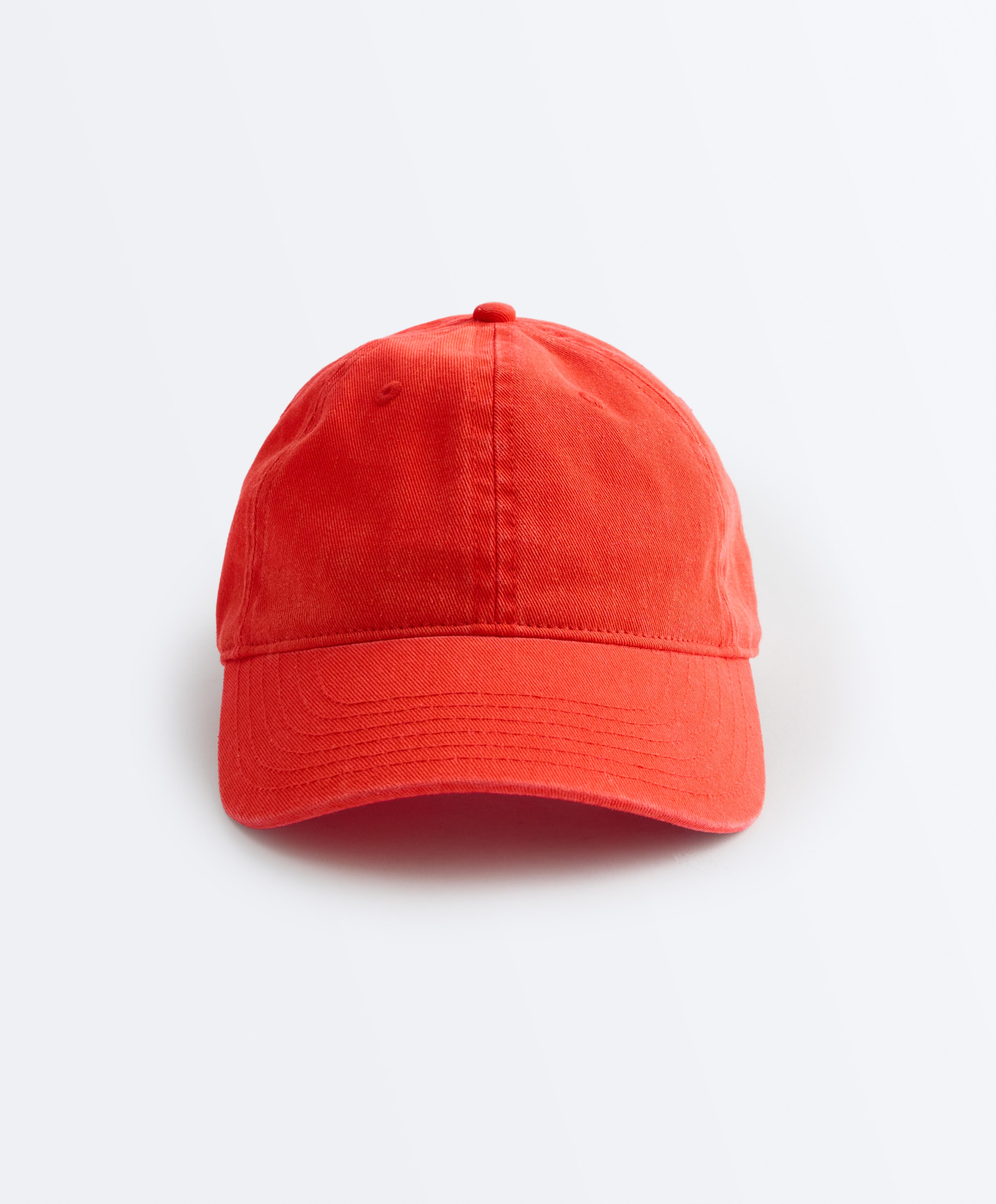 Washed-effect 100% cotton cap — BRIGHT ORANGE