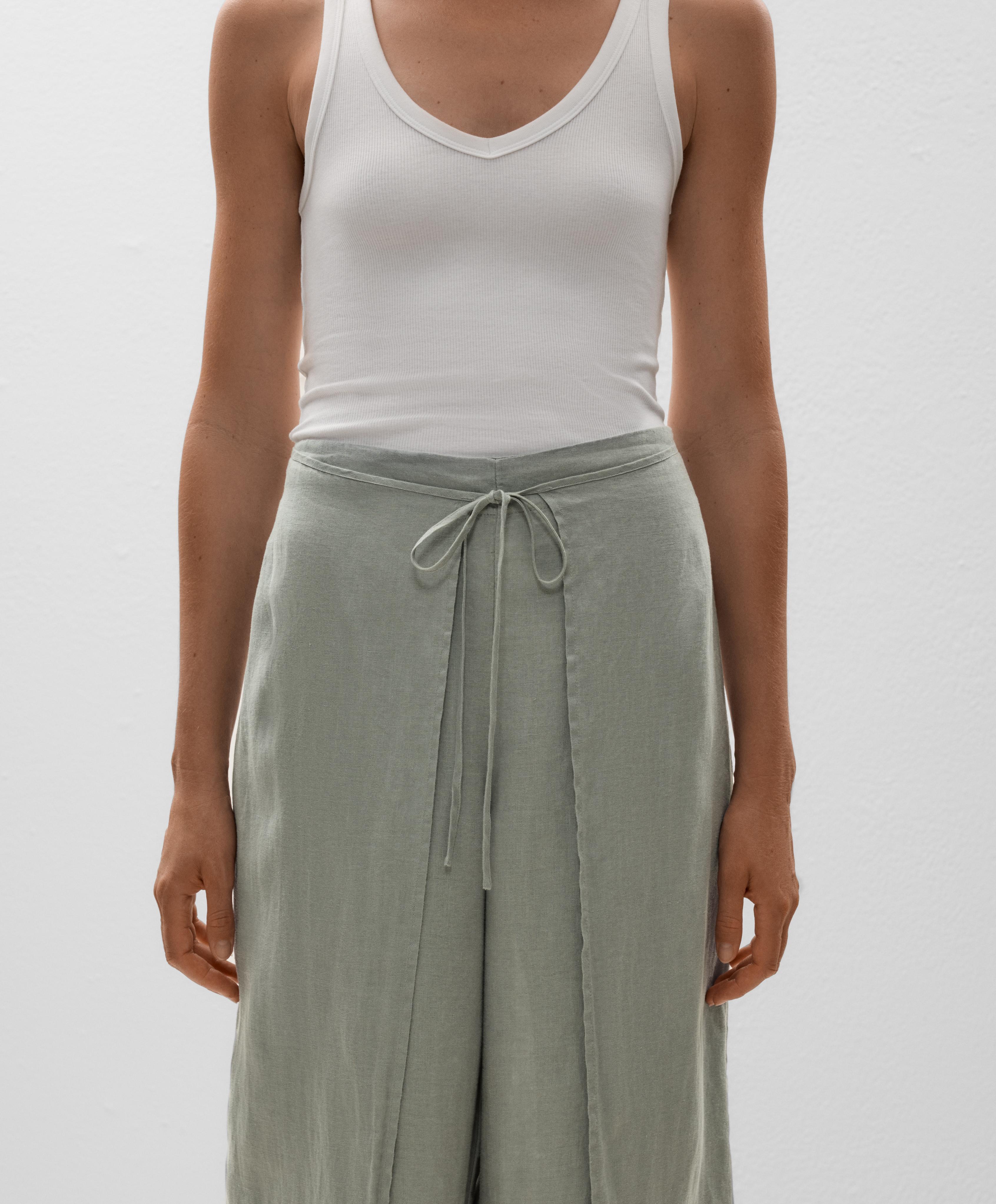 Pantalon droit à couches 100 % lin Pantalon droit à couches 100 % lin