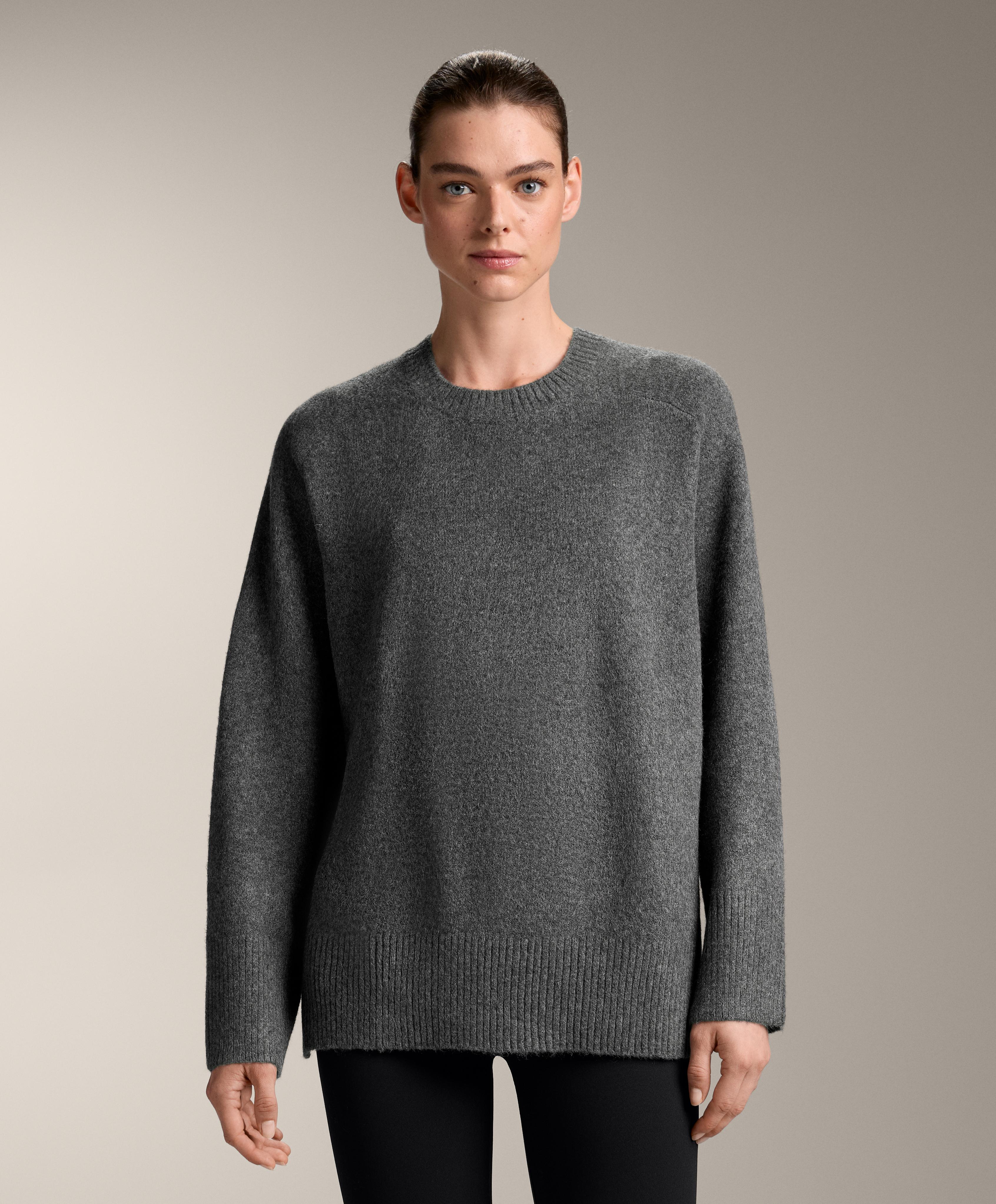 Weicher Strickjersey mit Rundhalsausschnitt Weicher Strickjersey mit Rundhalsausschnitt