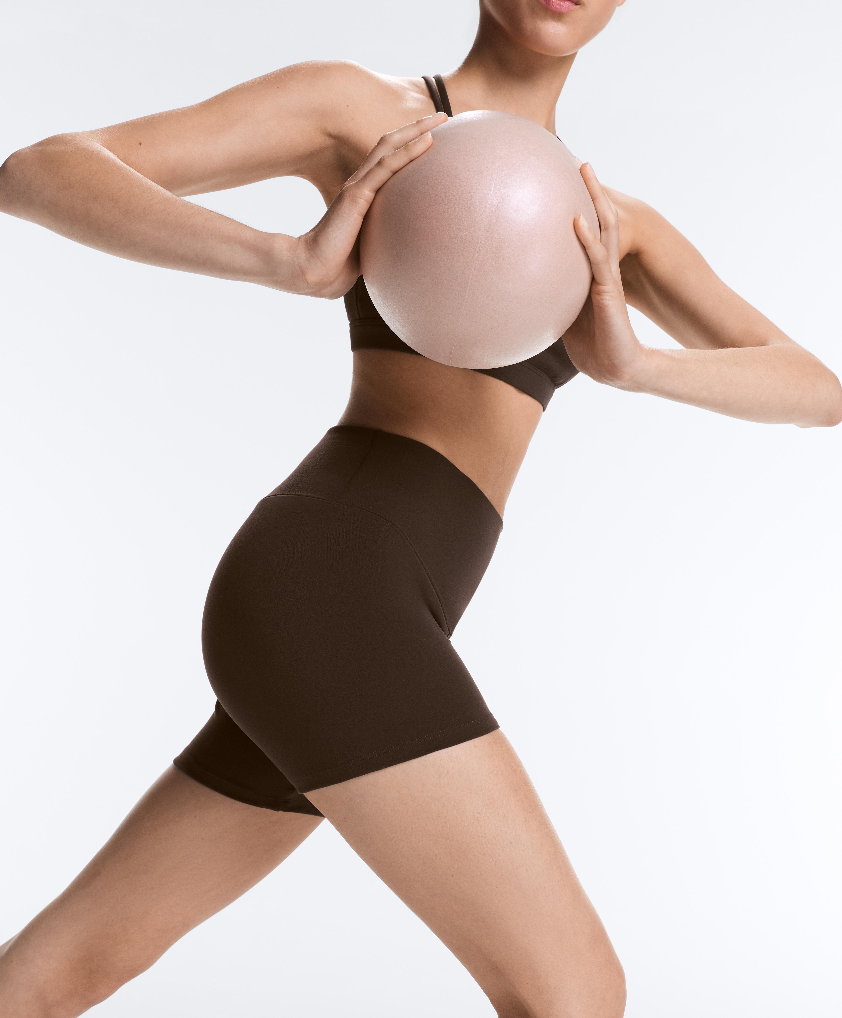 Comfortlux high-waisted 10cm hot pants — DARK BROWN