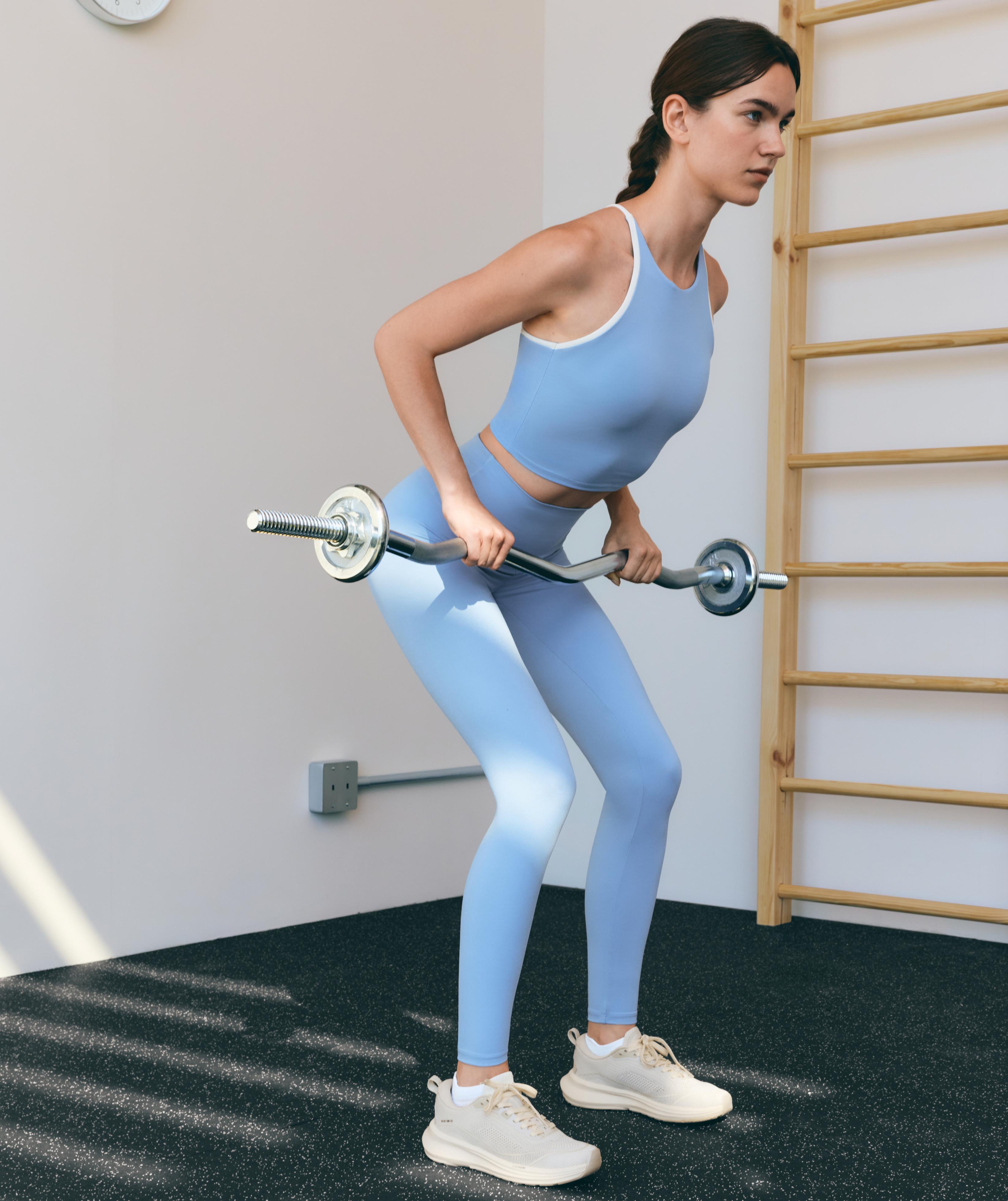 Comfortlux halter tank top with crossover straps — BLUE