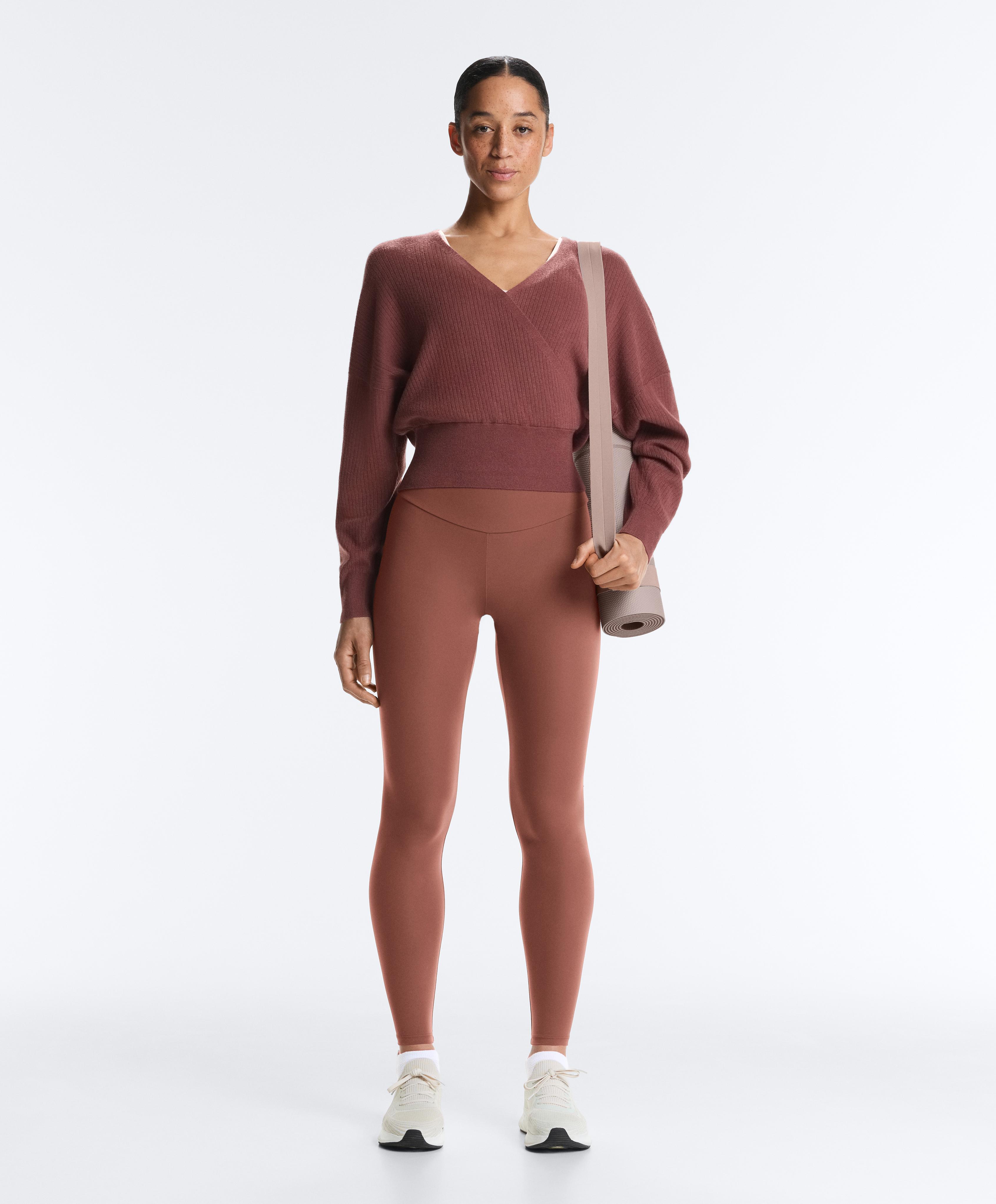 Wrap knit jumper — MAHOGANY