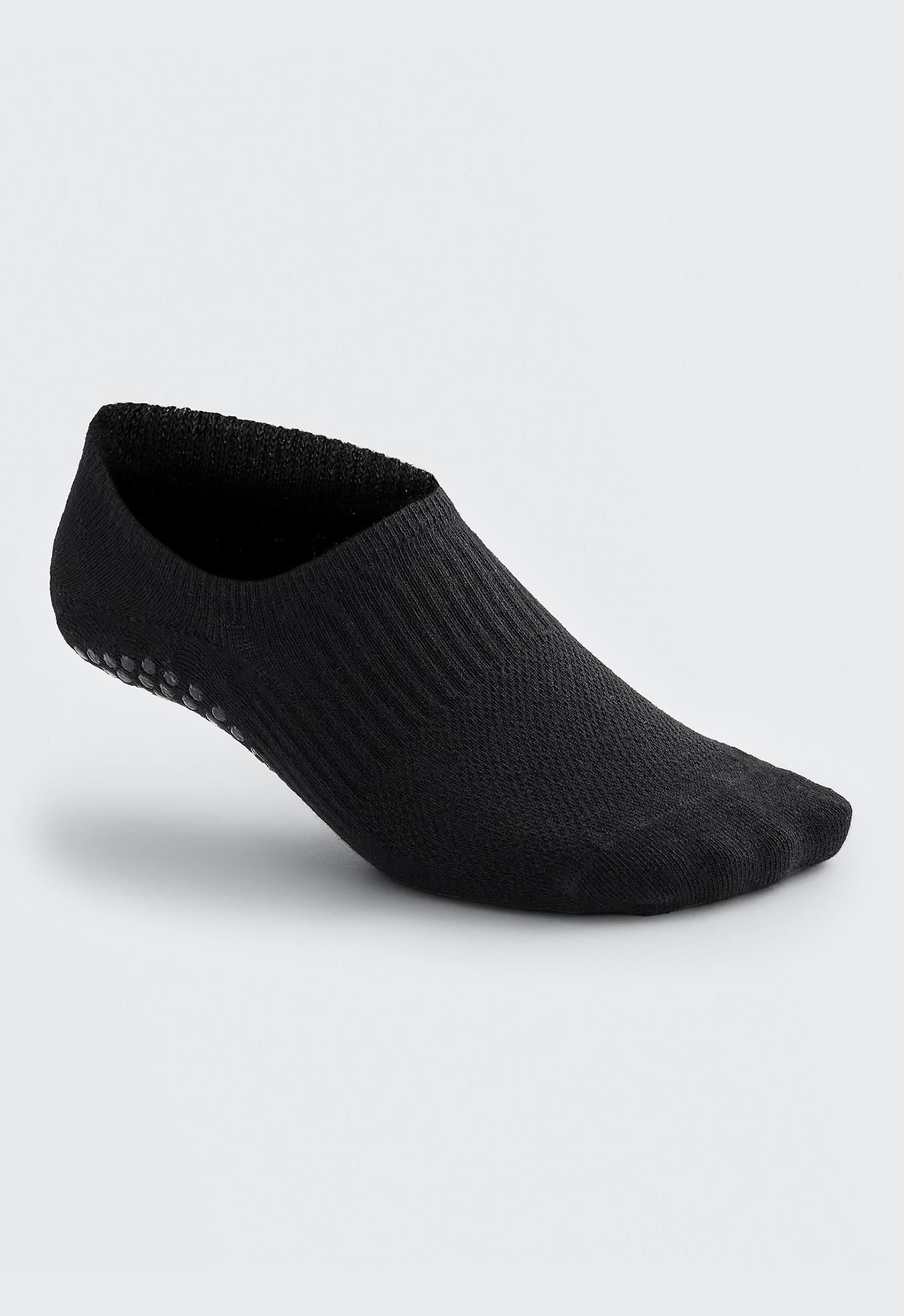 2 pairs of cotton blend yoga and Pilates socks — BLACK