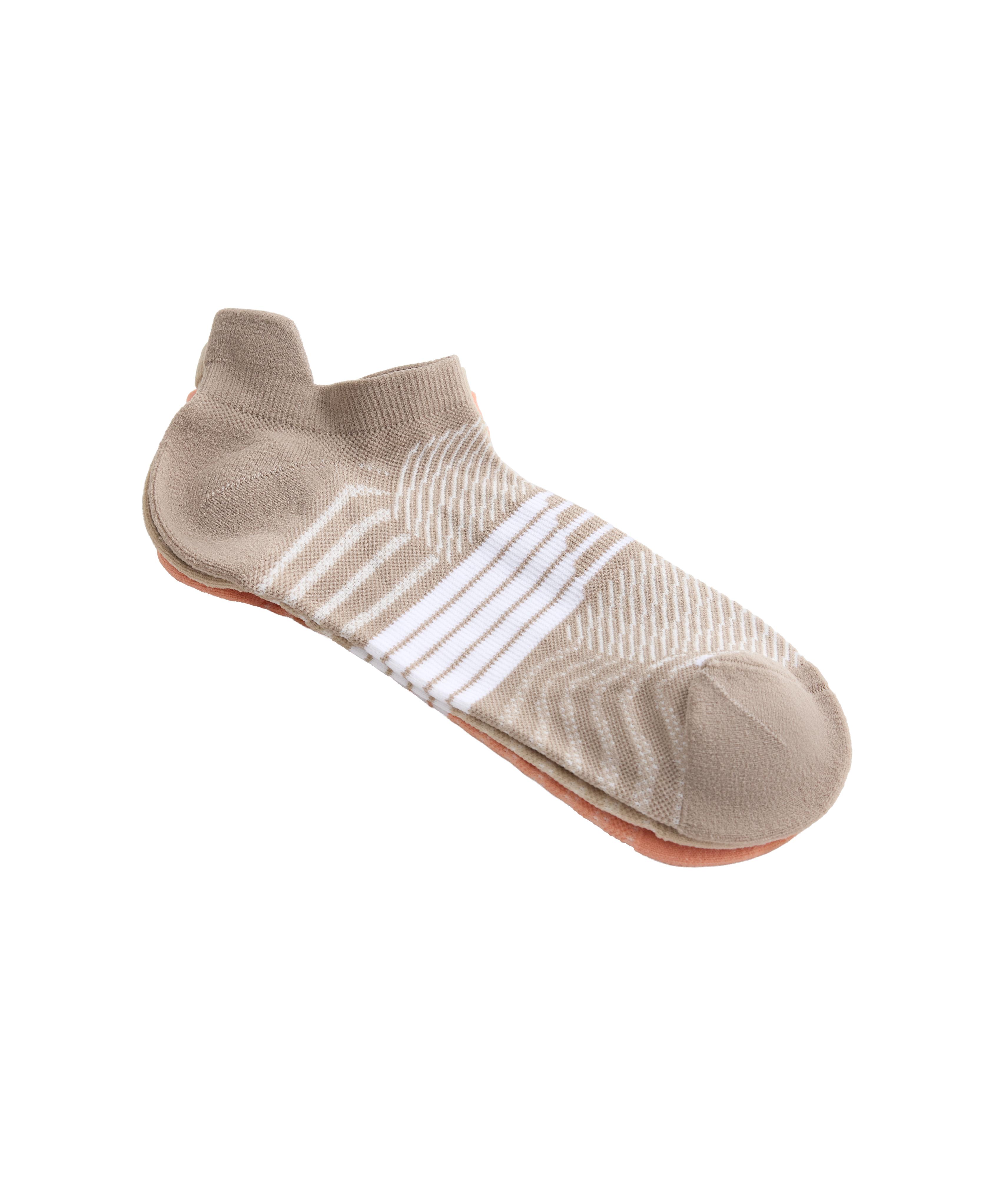 3 pairs of polyamide blend sports sneaker socks with heel tab — PASTEL CORAL