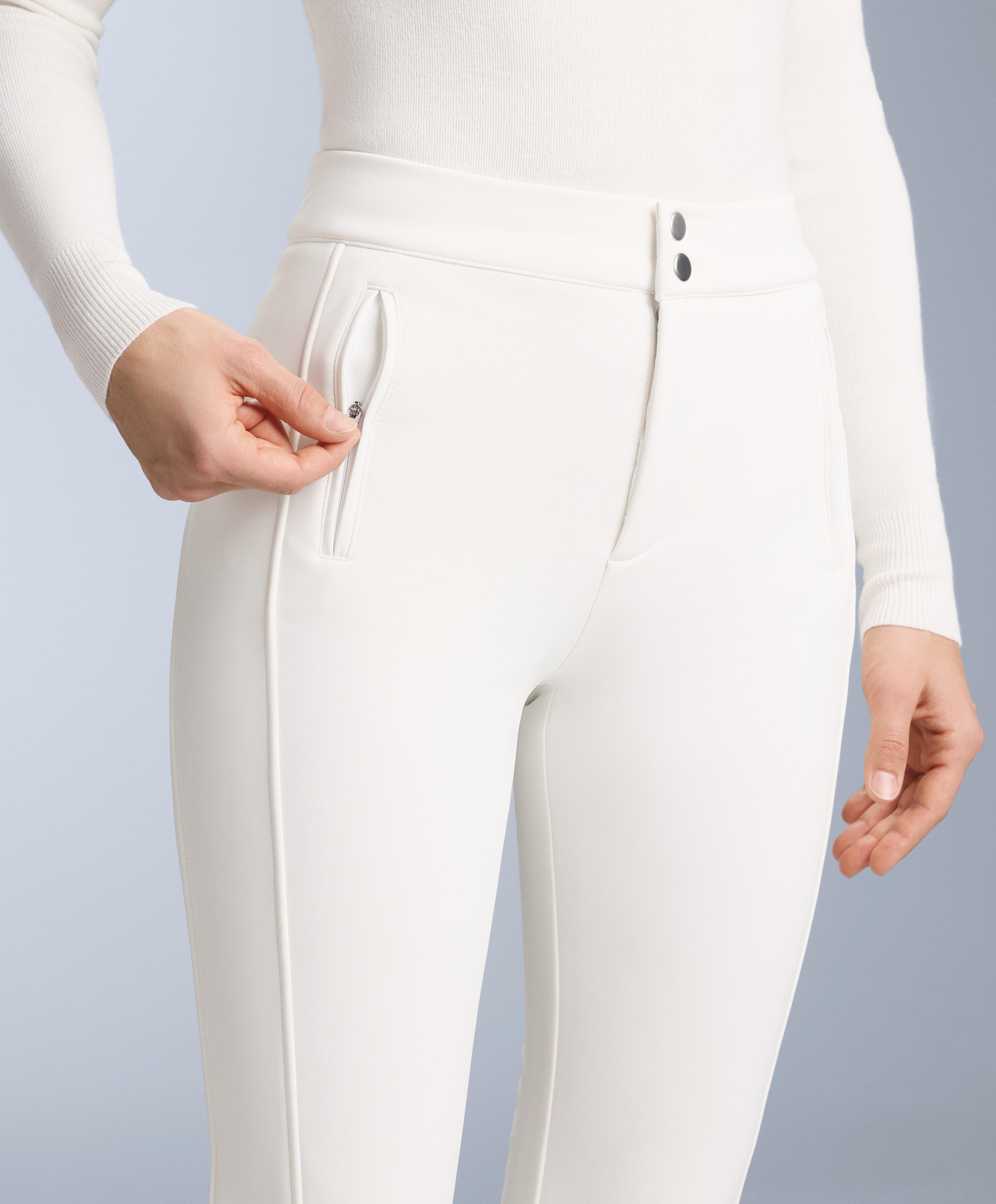Water-resistant flare stretch SKI trousers — WHITE