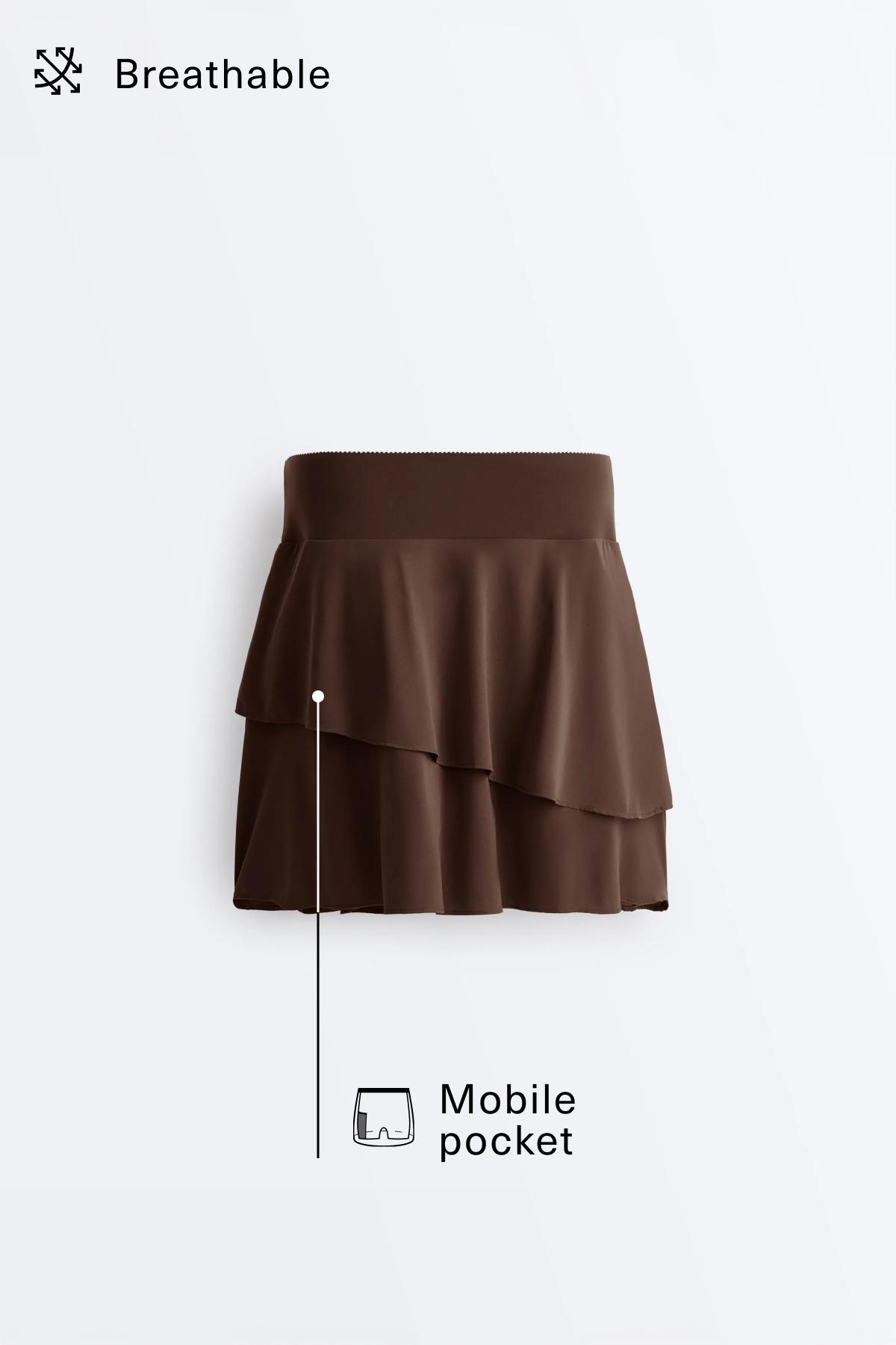 High-rise Compressive frill short skirt — BROWN