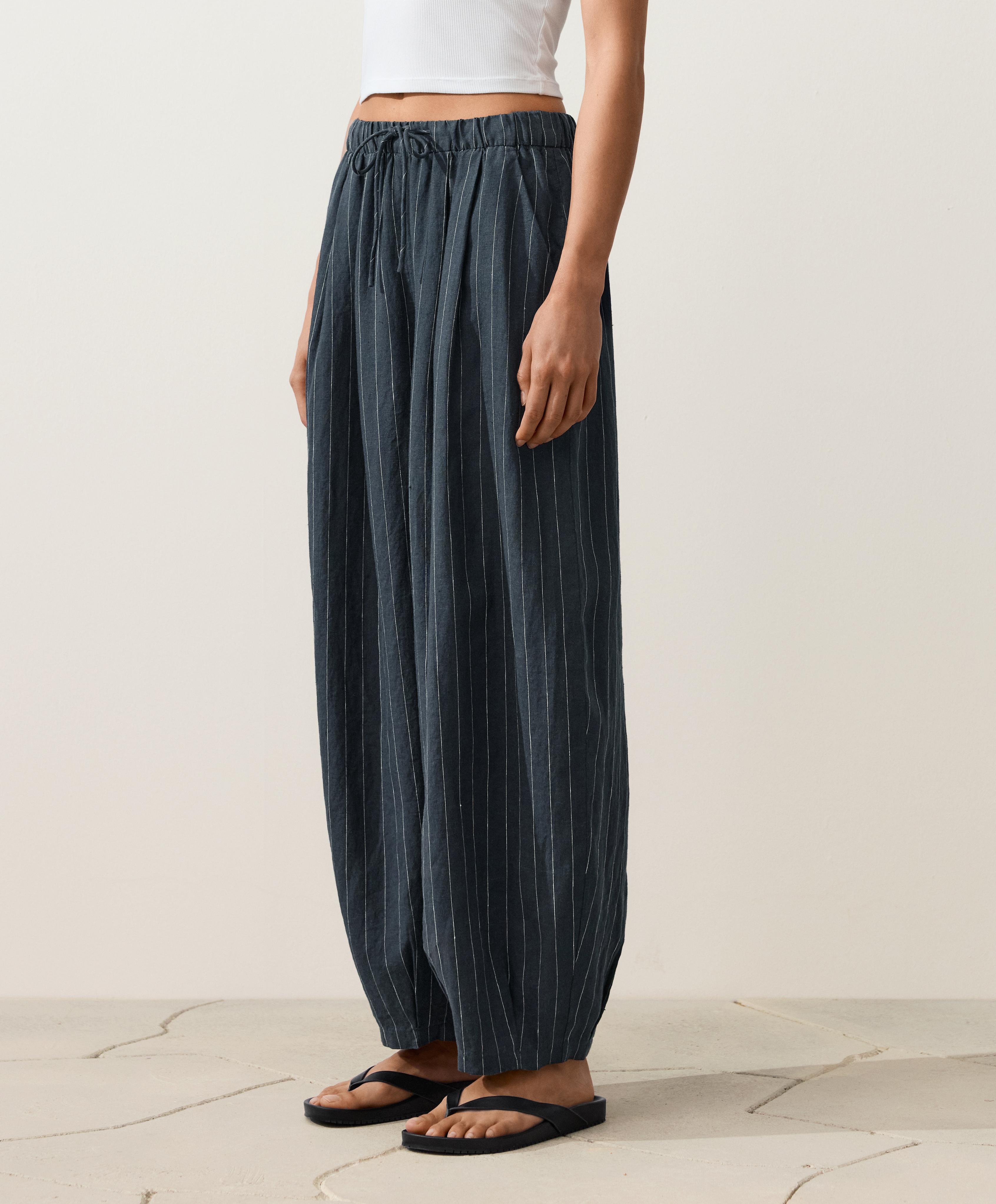 100% linen balloon trousers