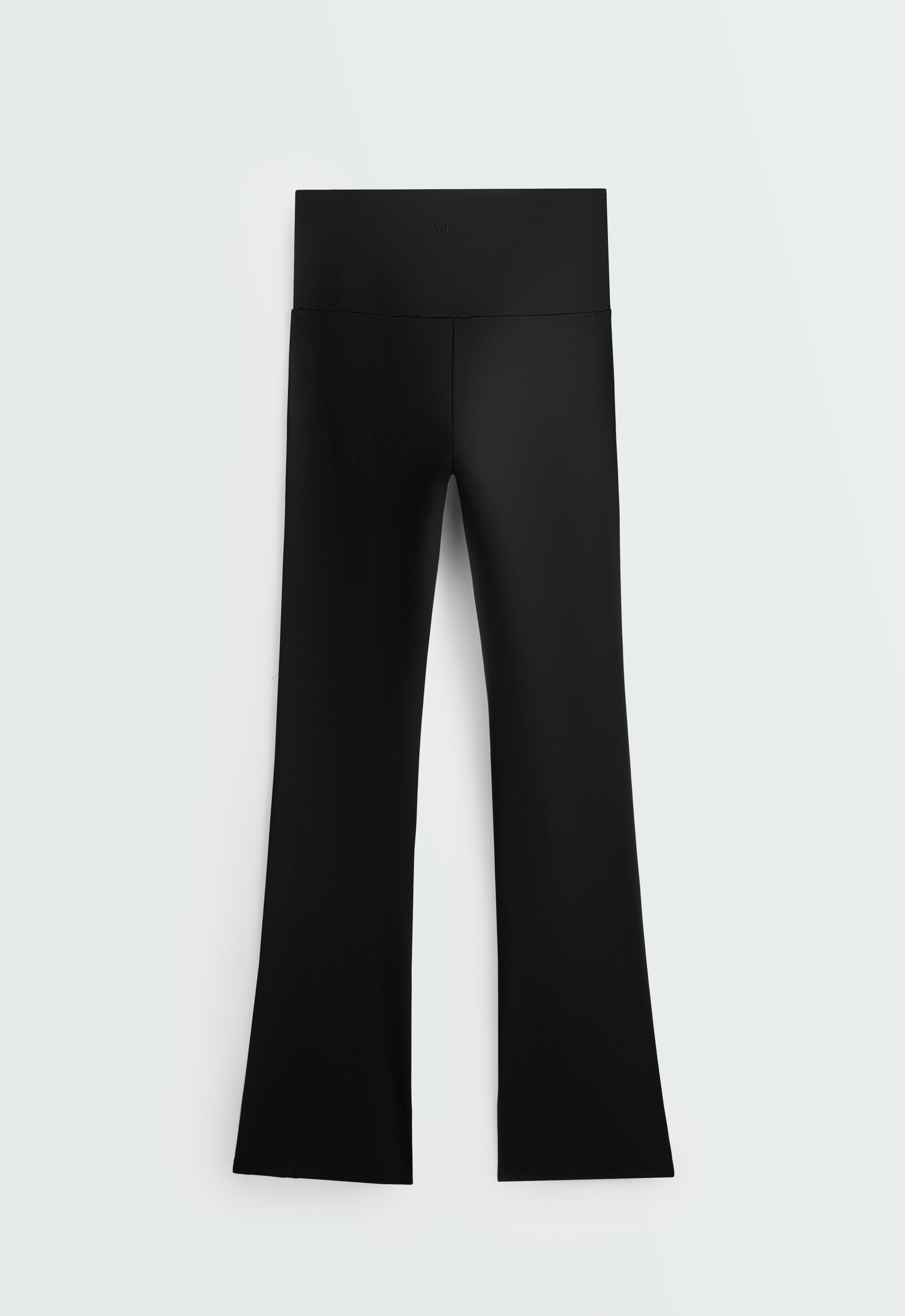 Super high rise Comfortlux flare trousers — BLACK