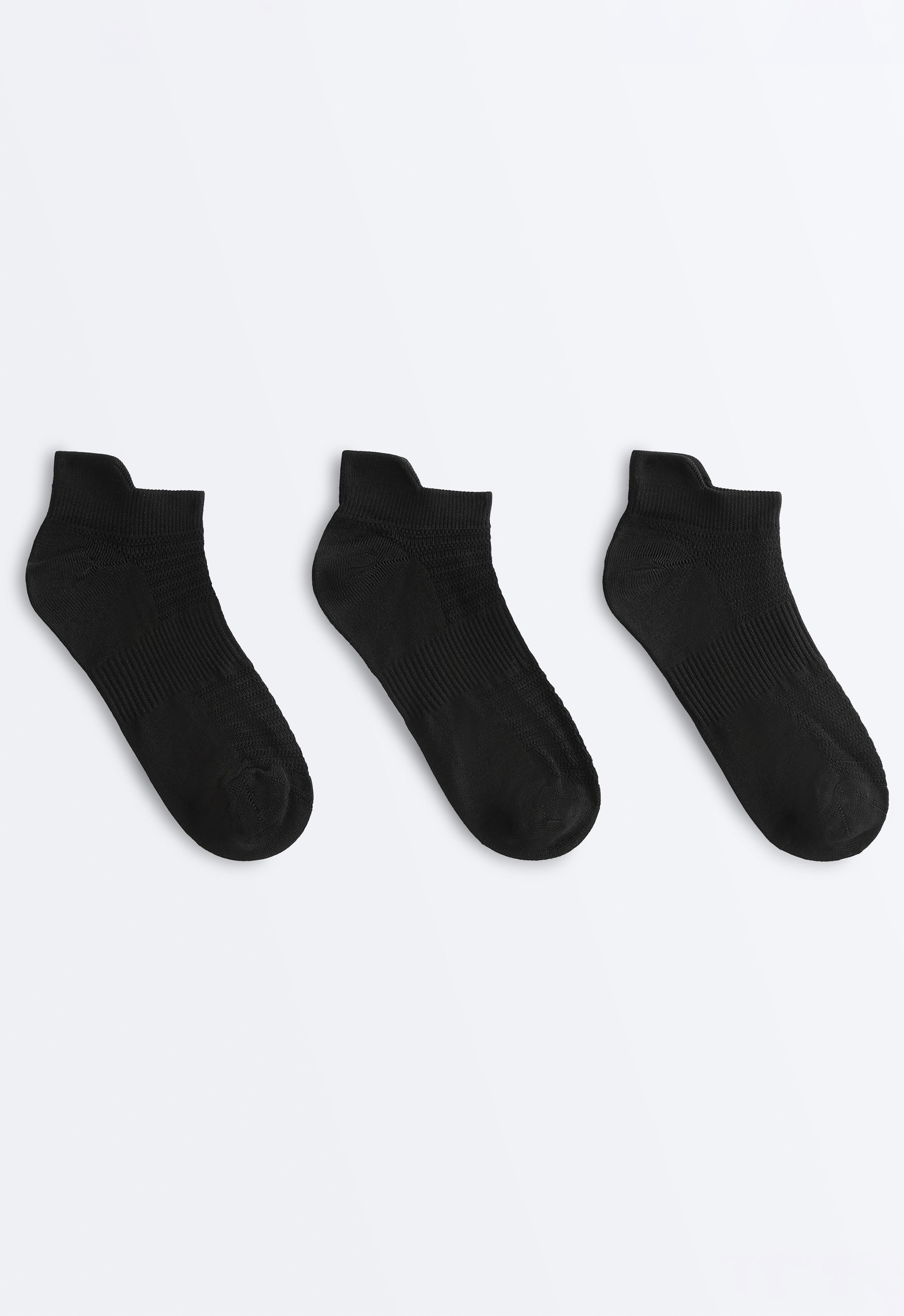 3 pairs of tab polyamide blend sports sneaker socks