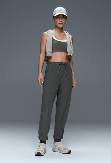 Comfortlux slim fit heathered jogger trousers — DARK GREY MELANGE 1