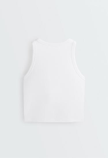 Long modal blend rib tank top — WHITE  7