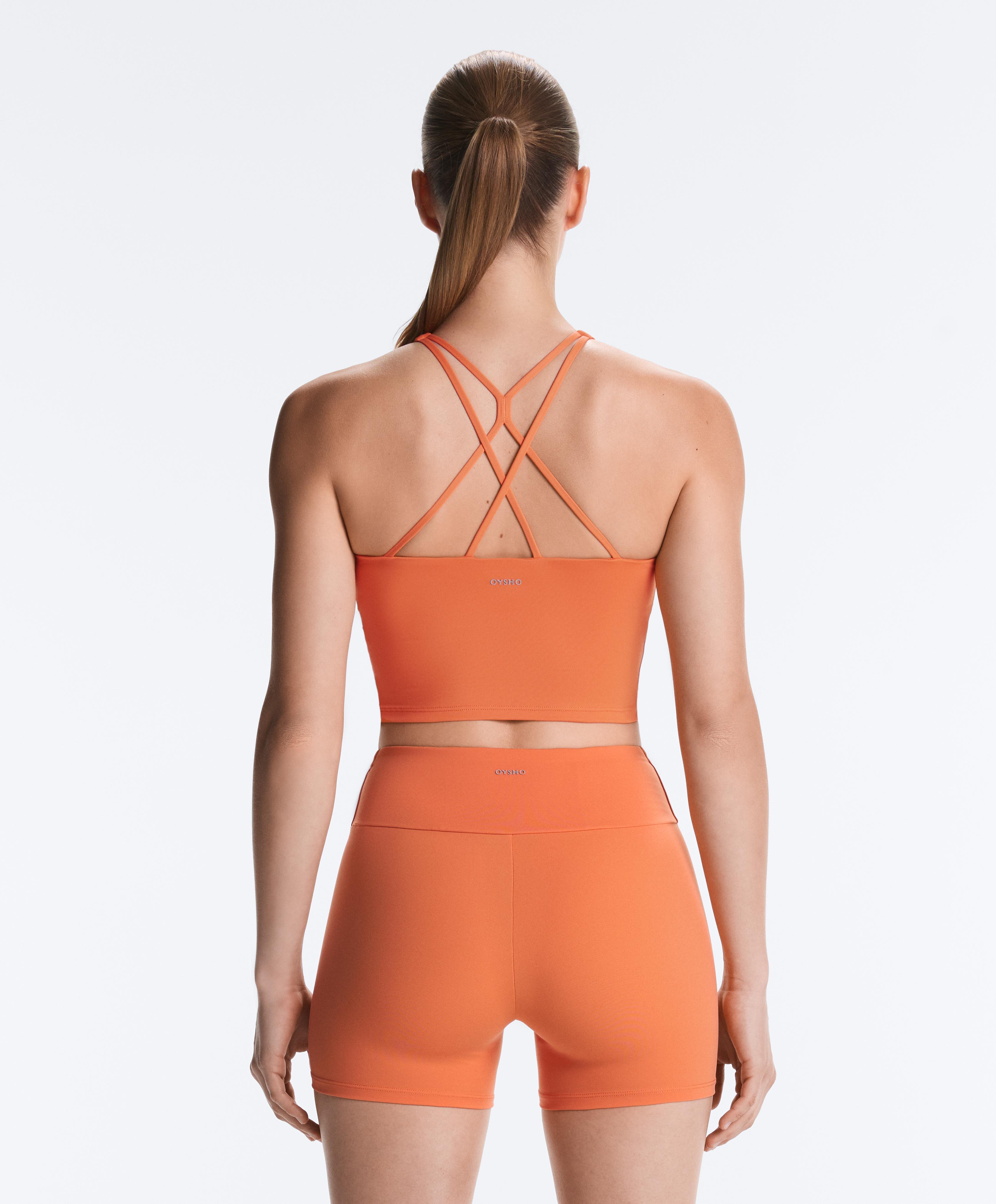 Comfortlux strappy tank top with cups — WASHED ORANGE