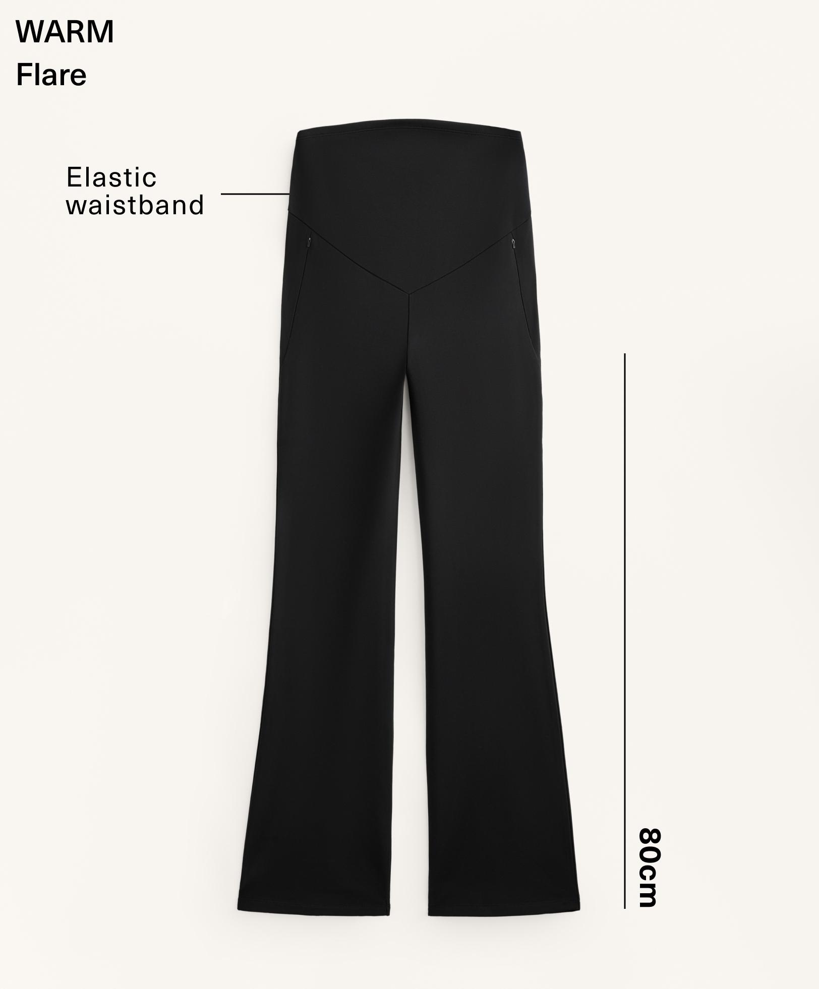Warm flare maternity trousers — BLACK