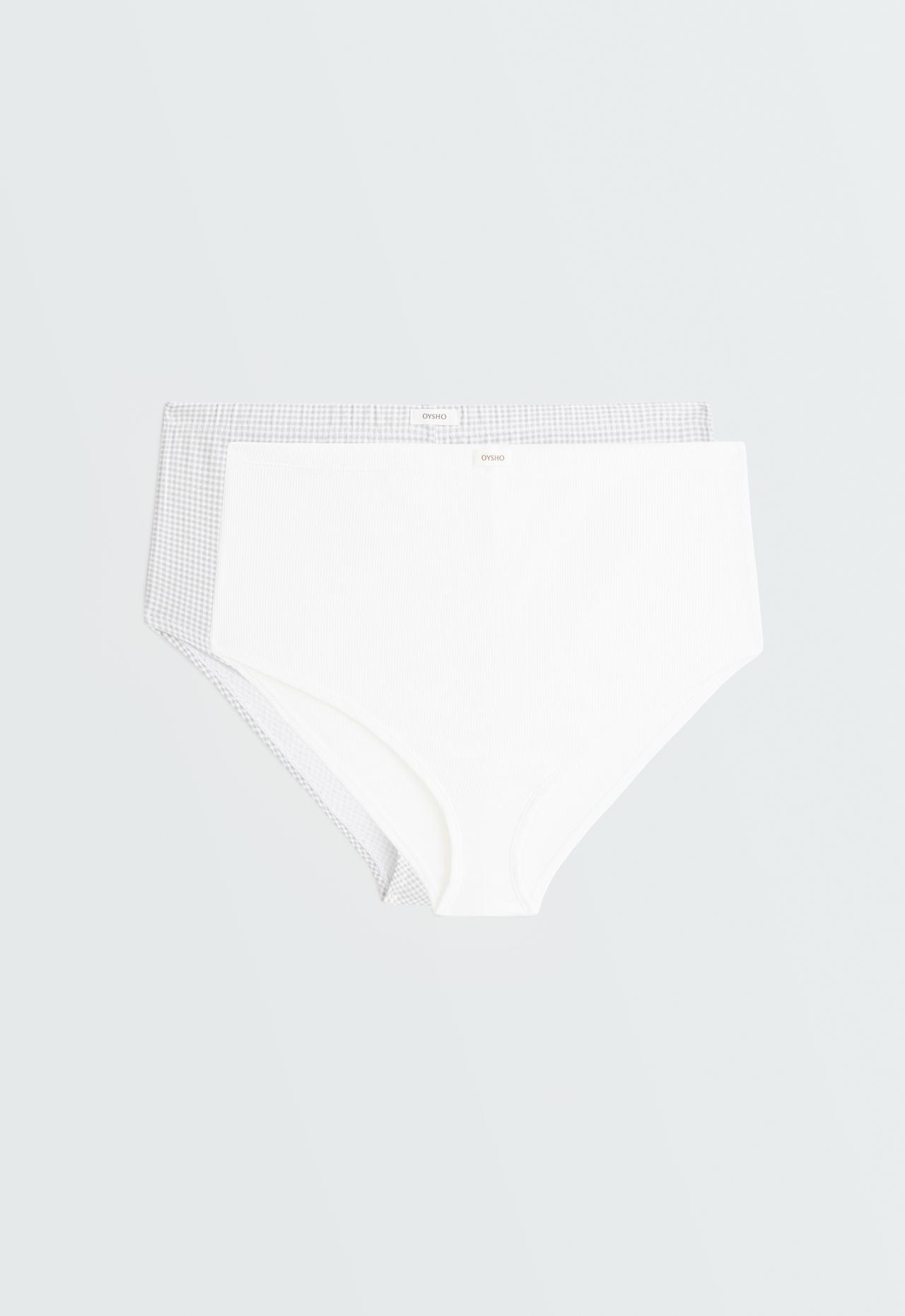2 cotton blend logo shorties — PALE GREY