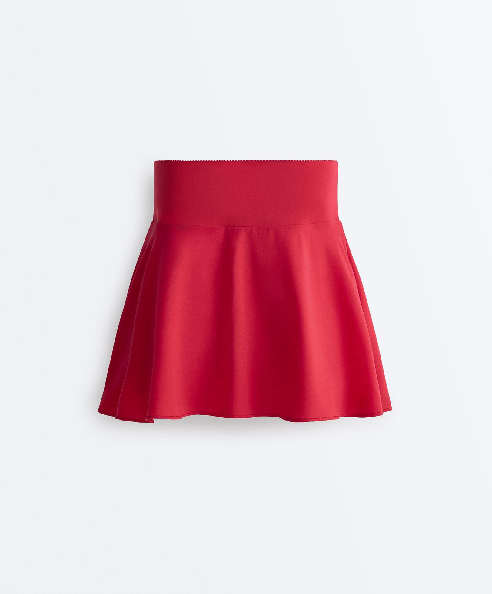 High rise Compressive skirt — RED