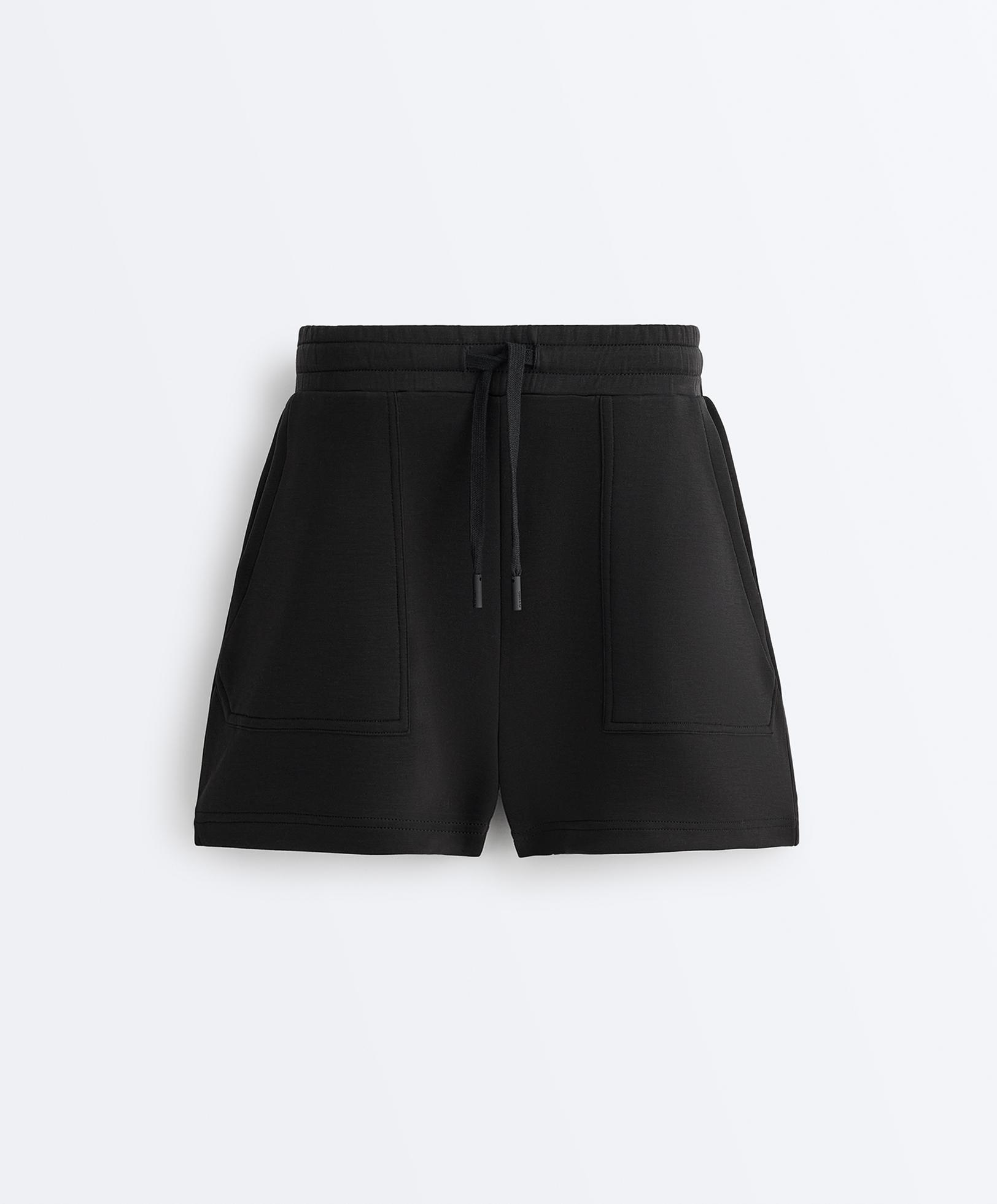 Soft-touch modal shorts — BLACK