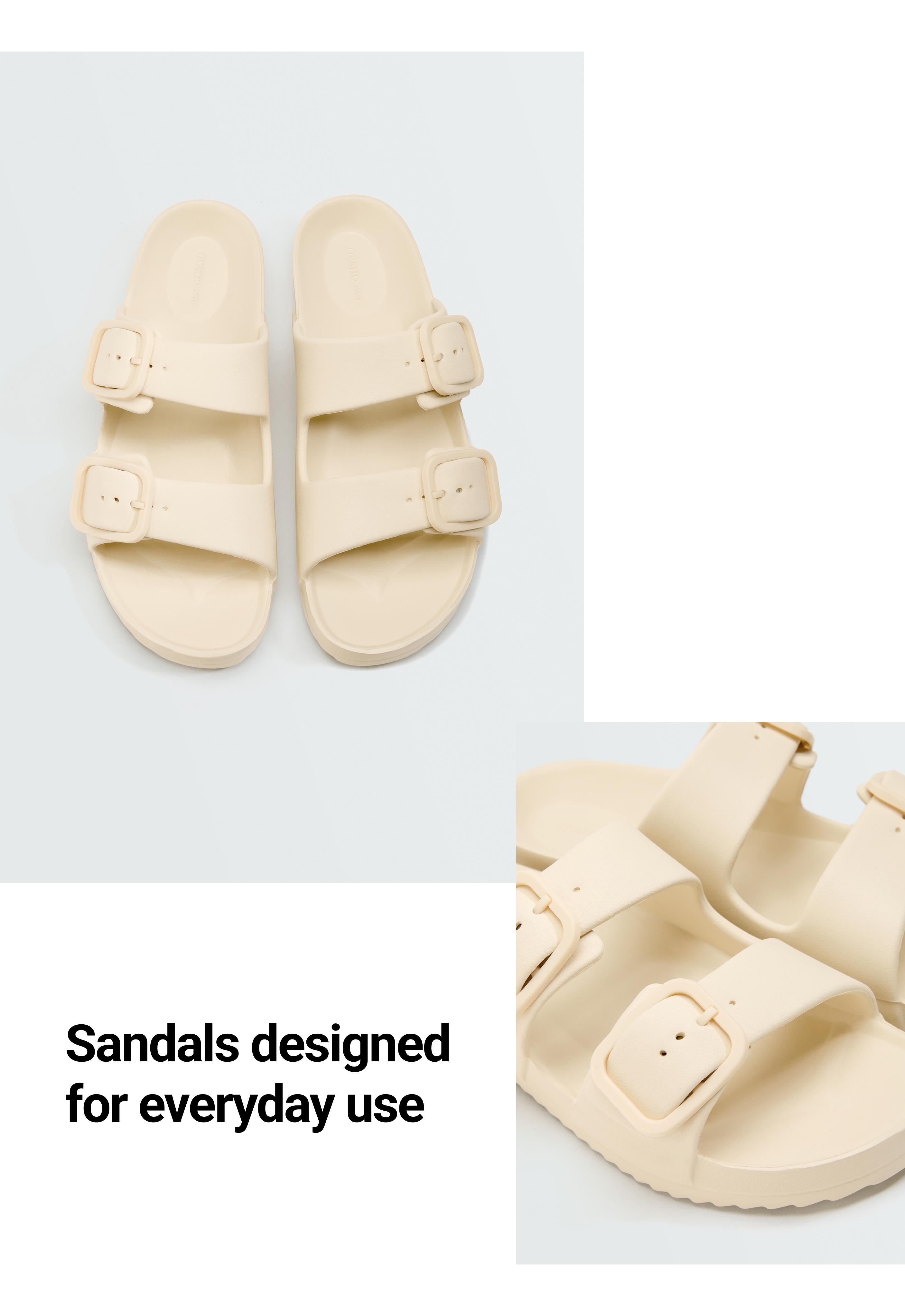 Buckle beach sandals — ECRU