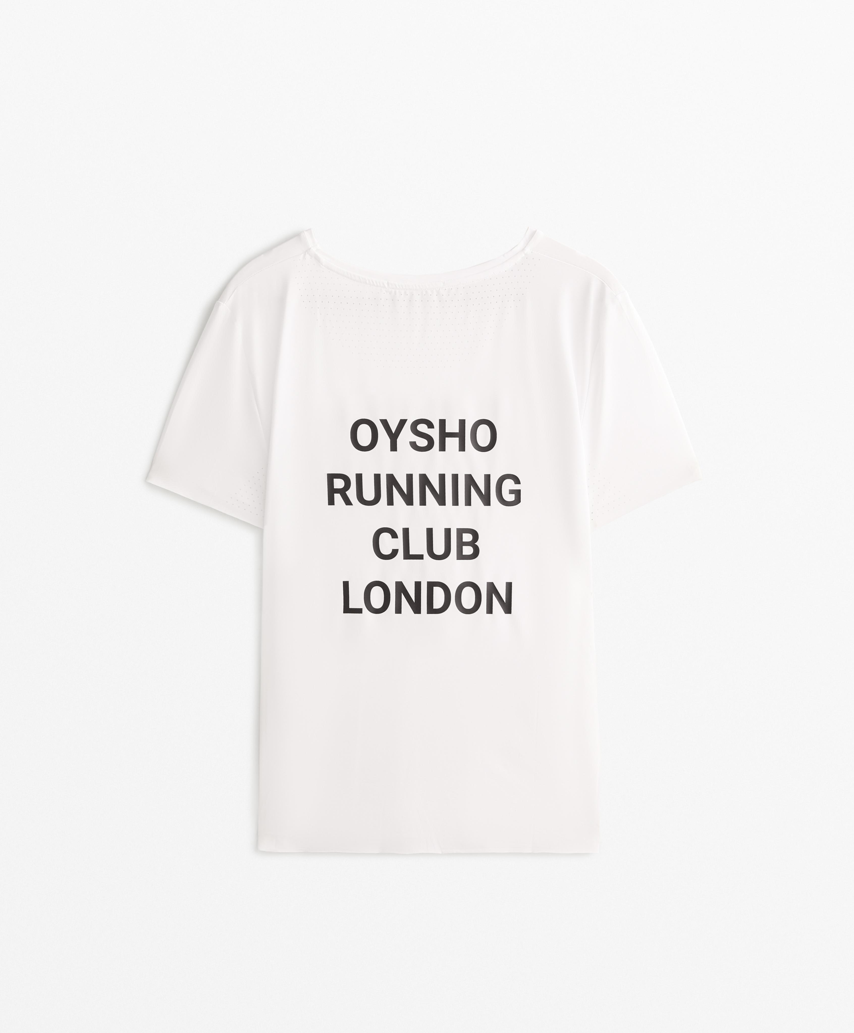 Running Club London fitted short-sleeved technical T-shirt — WHITE
