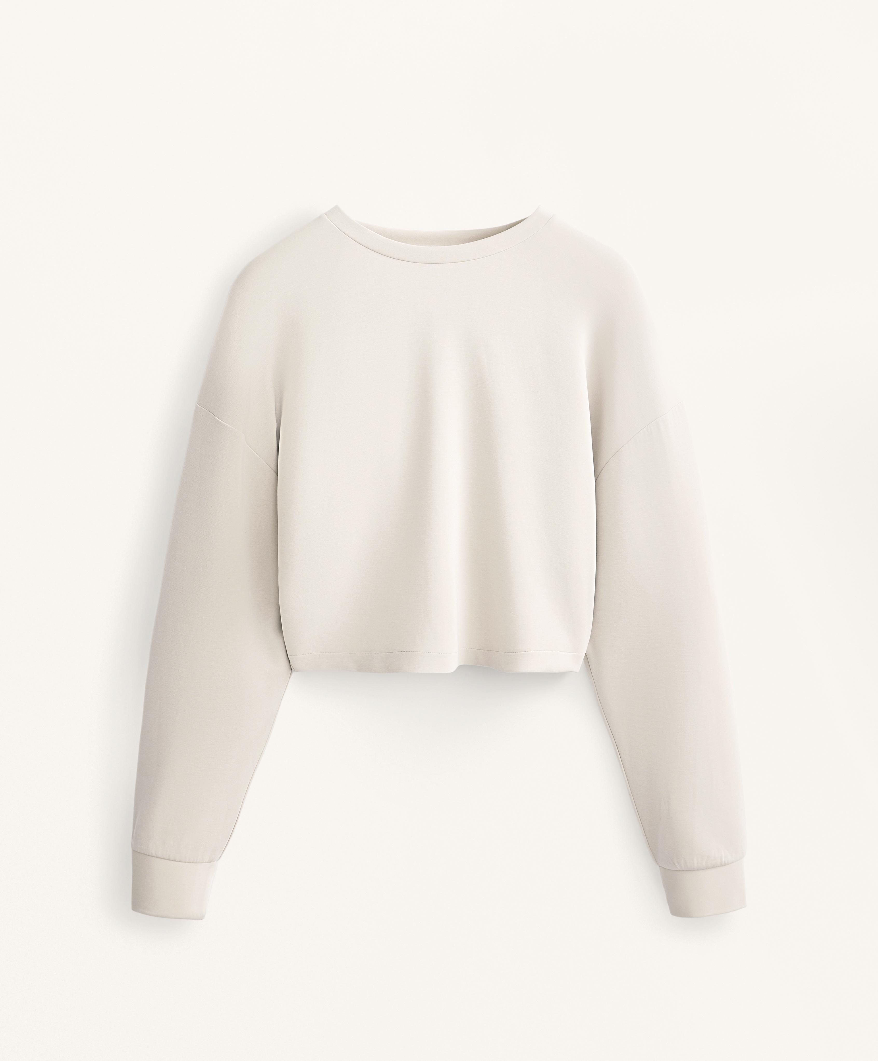 Crop sweatshirt with crossed back and soft-touch modal | OYSHO