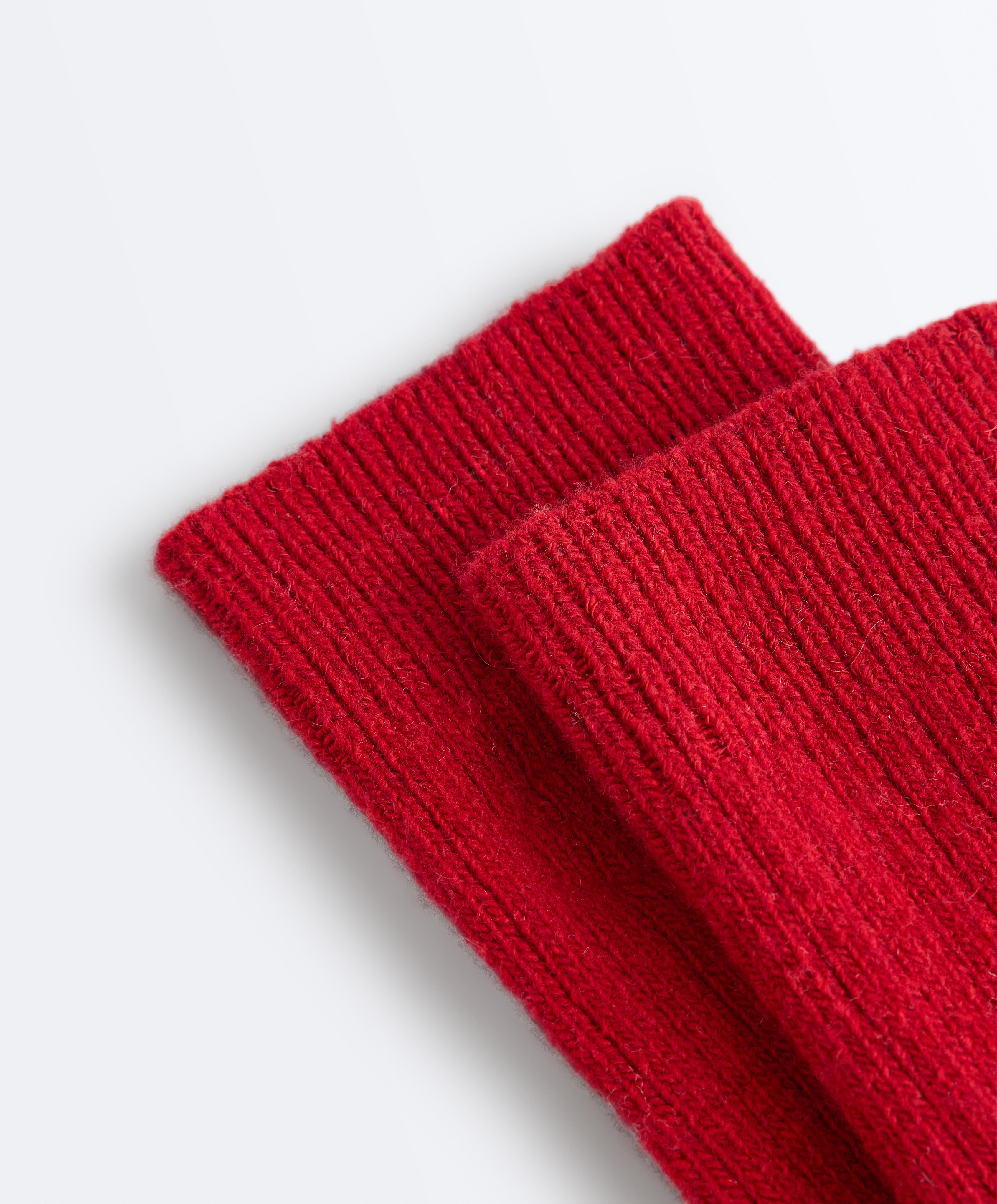 Classic socks 15% cashmere 10% wool — LOLLIPOP RED