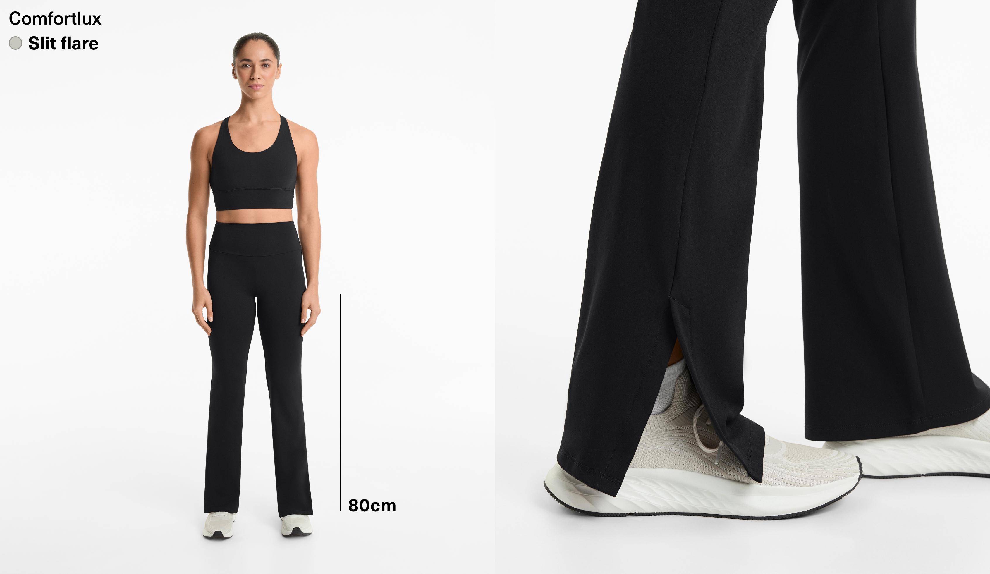 Comfortlux slit flare trousers