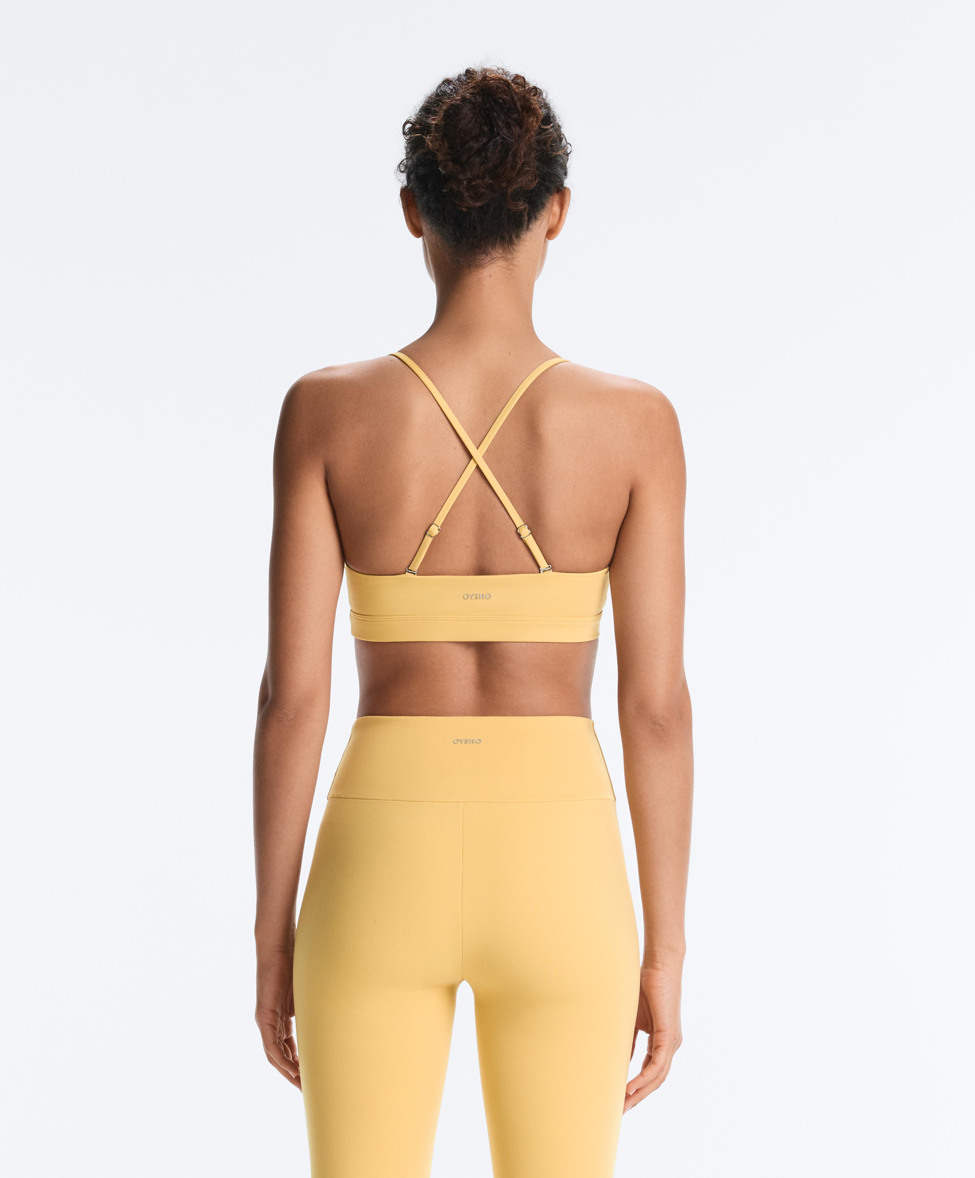 Low-support Comfortlux sports bra with straps — MID-YELLOW