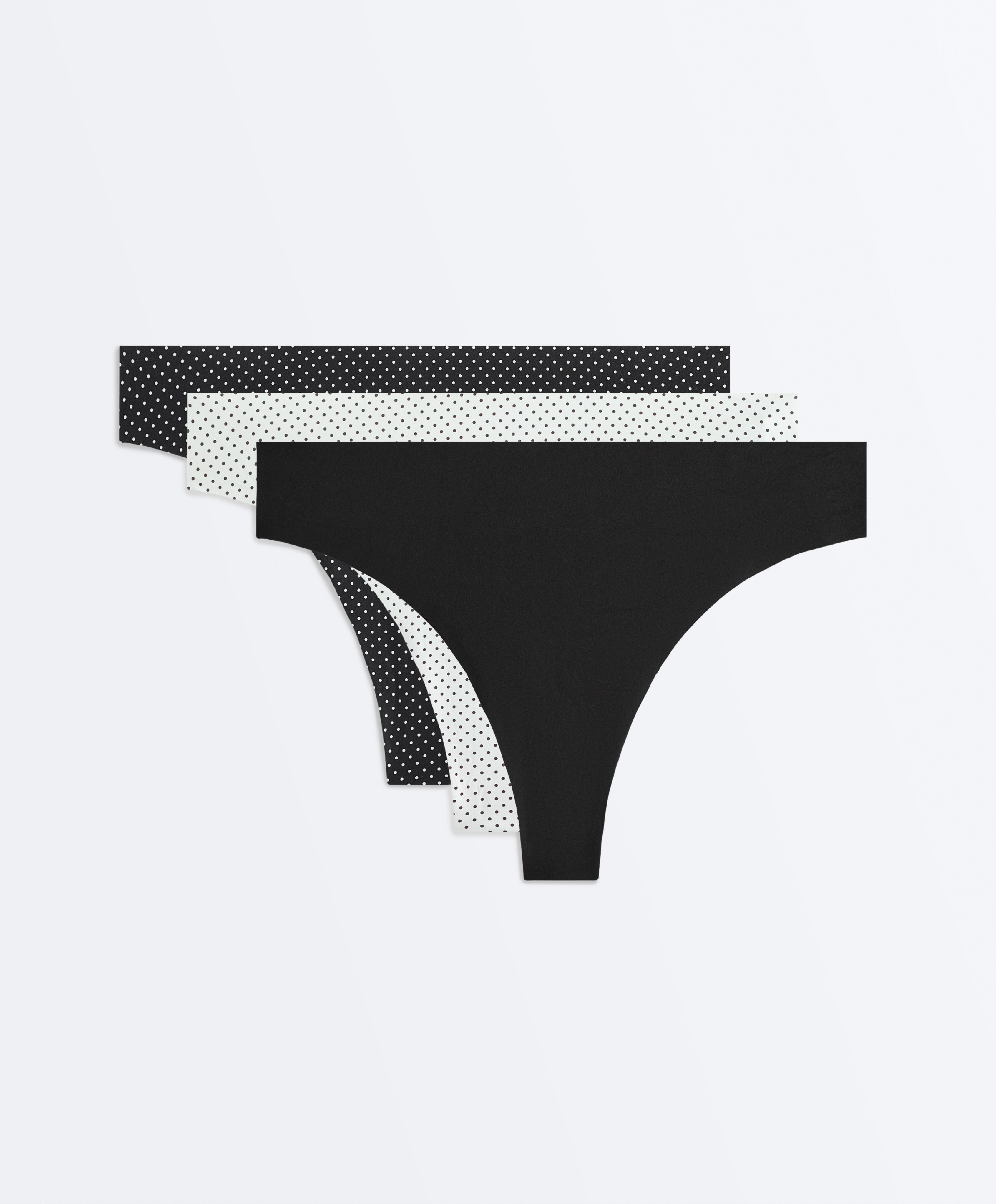 3 invisible polyamide blend thongs