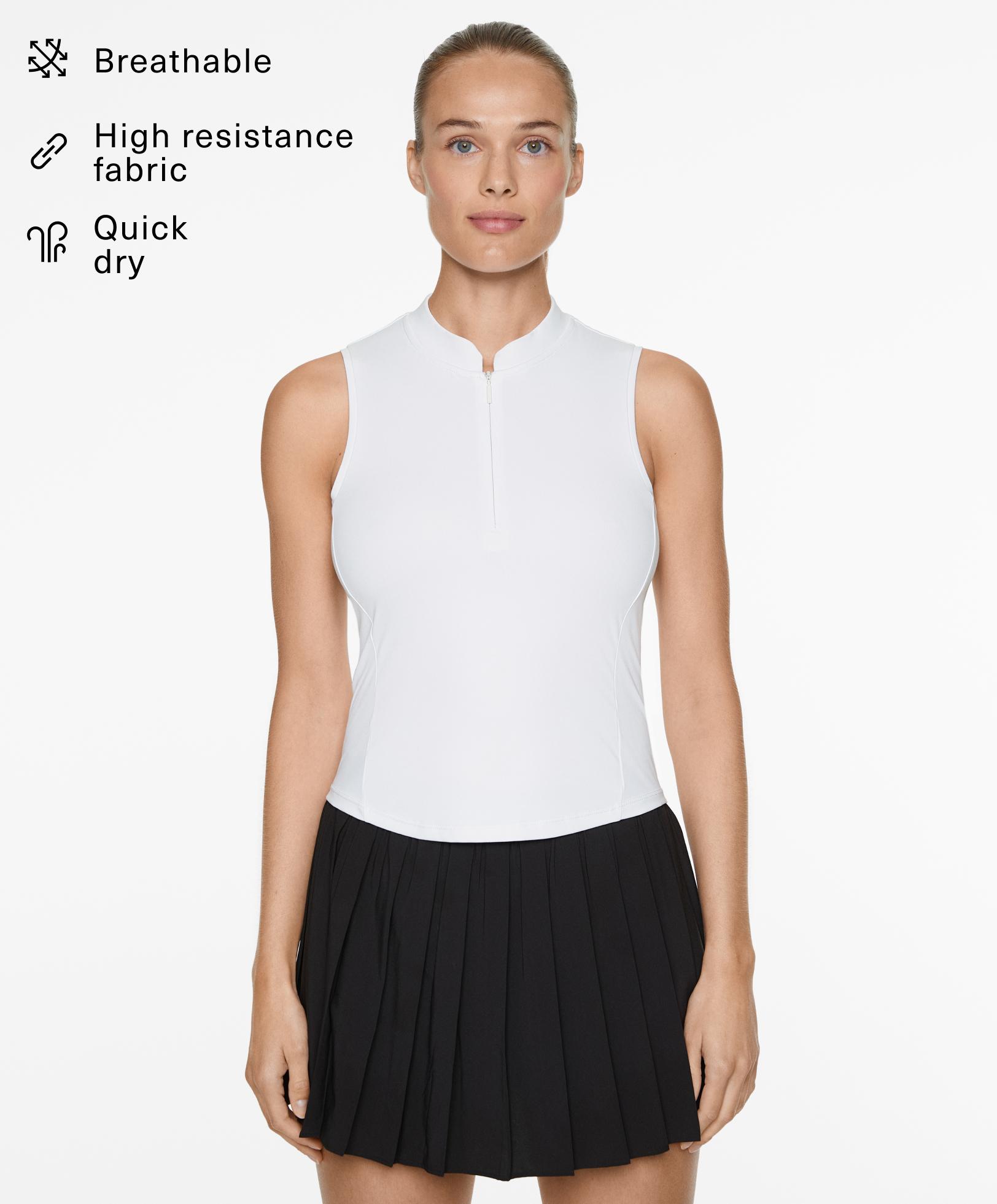 Sleeveless zip T-shirt - Sale