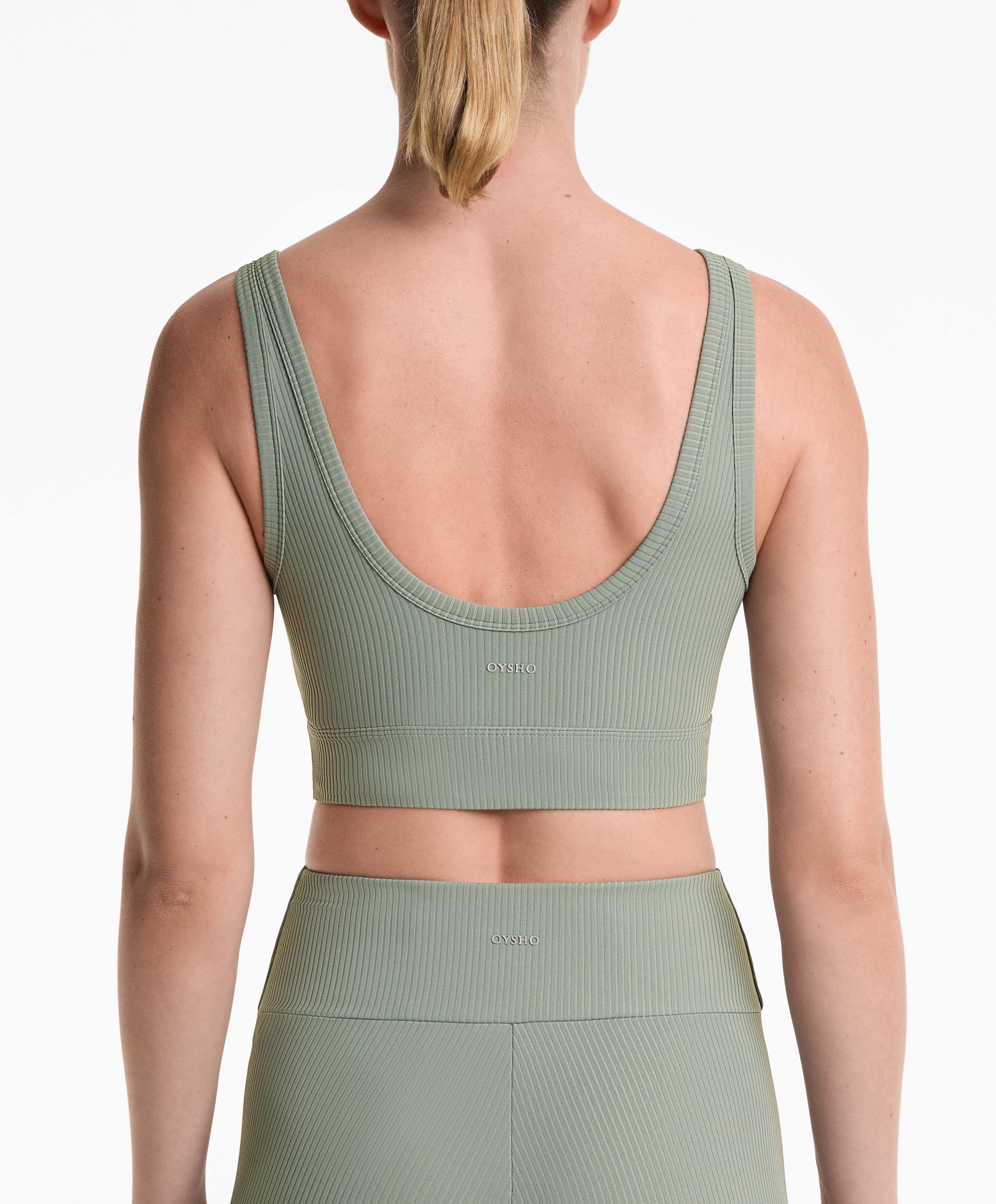 Top Comfortlux rib com gola redonda e costas decotadas Top Comfortlux rib com gola redonda e costas decotadas