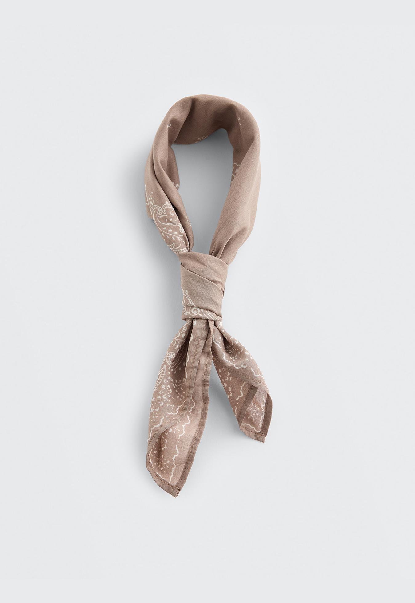 Printed 100% cotton bandana — MINK