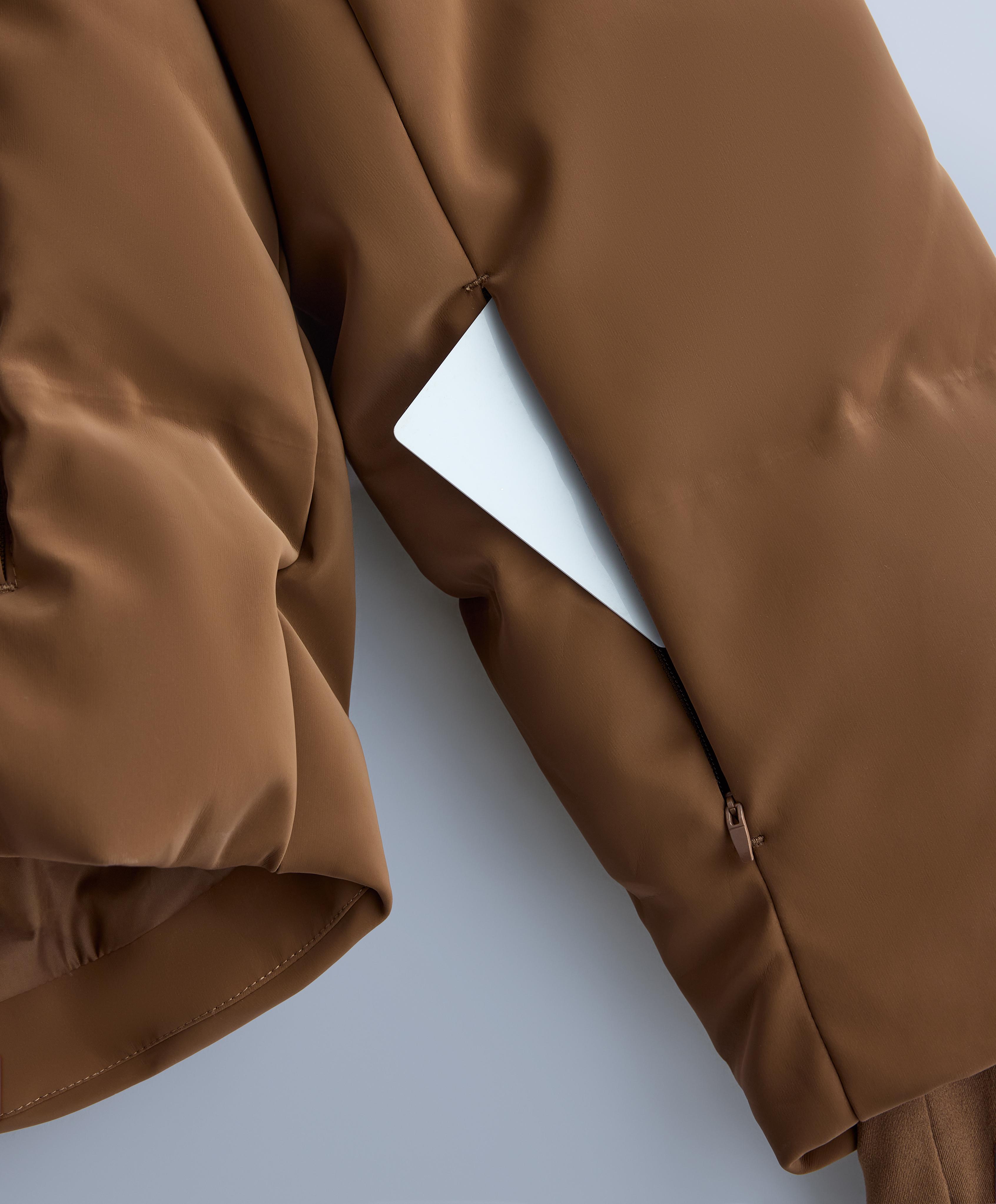 Satin padded jacket 80% down and 20% feather MINARDI PIUME SKI water-resistant — HONEY