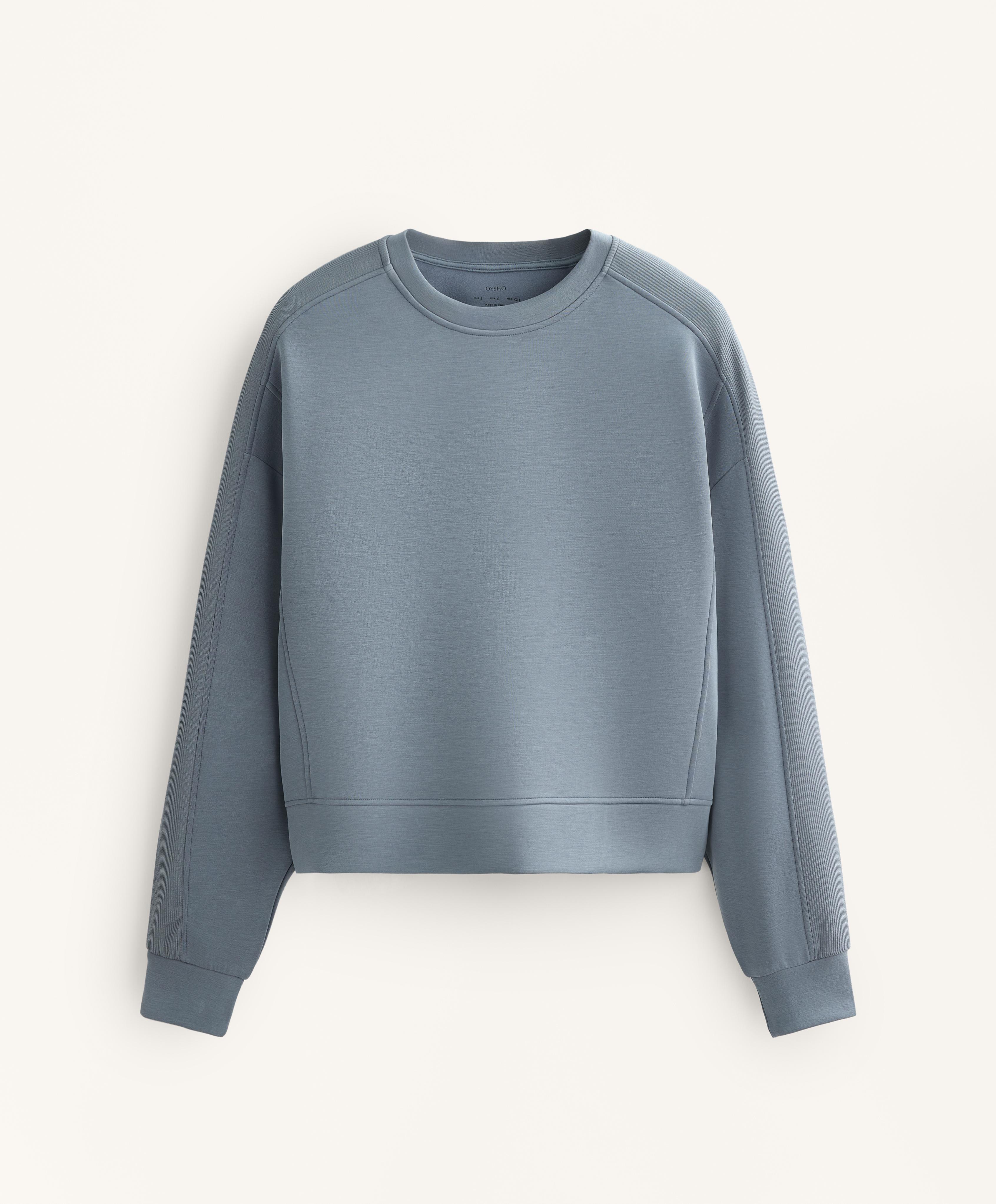 Side rib sweatshirt with brushed modal - Sale