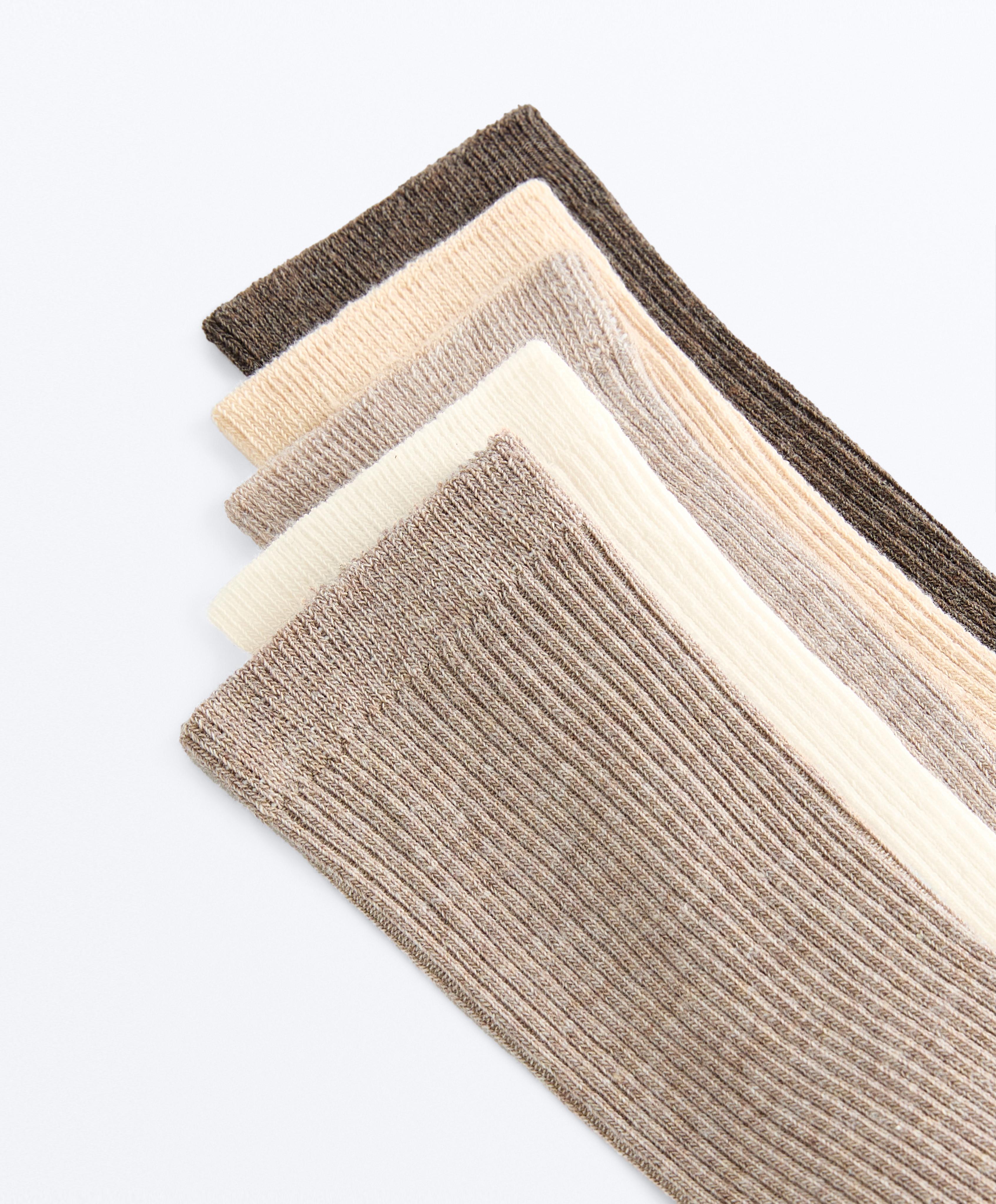 5 pairs of classic socks with cotton — SAND MELANGE