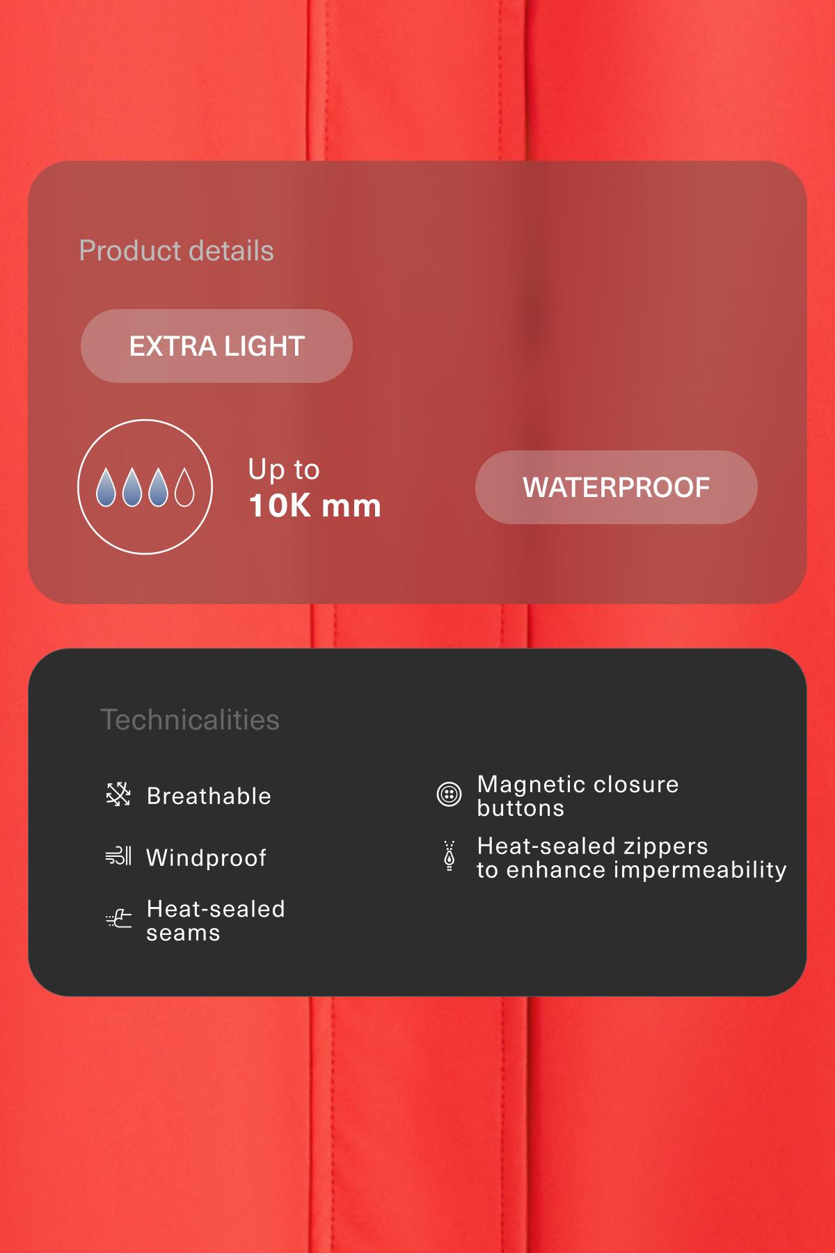 Extra lightweight 10k waterproof jacket — BRIGHT ORANGE