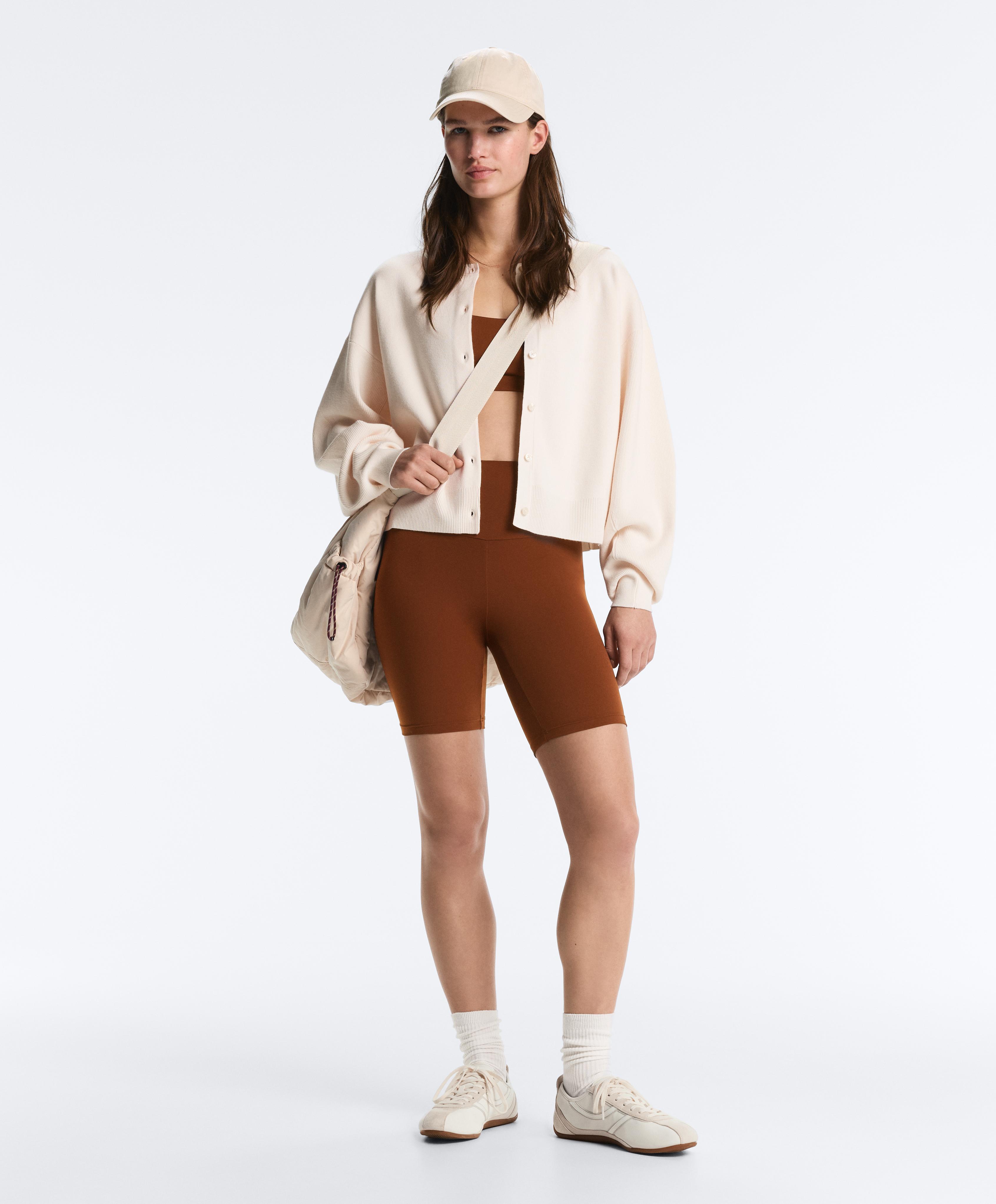 Balloon sleeve knit cardigan — PALE ECRU