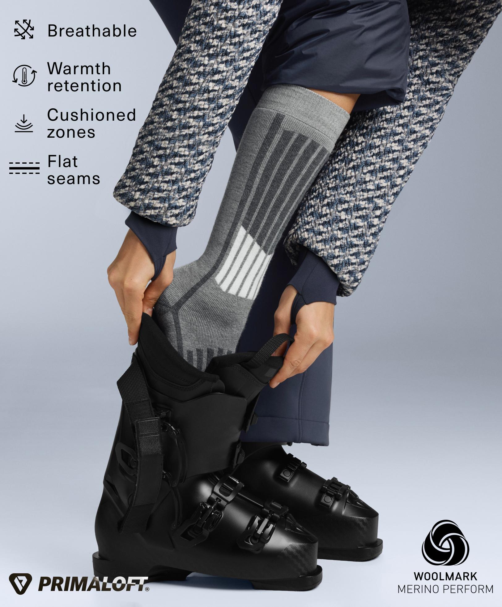 Primaloft® yarn WOOLMARK® wool blend long ski socks - Sale