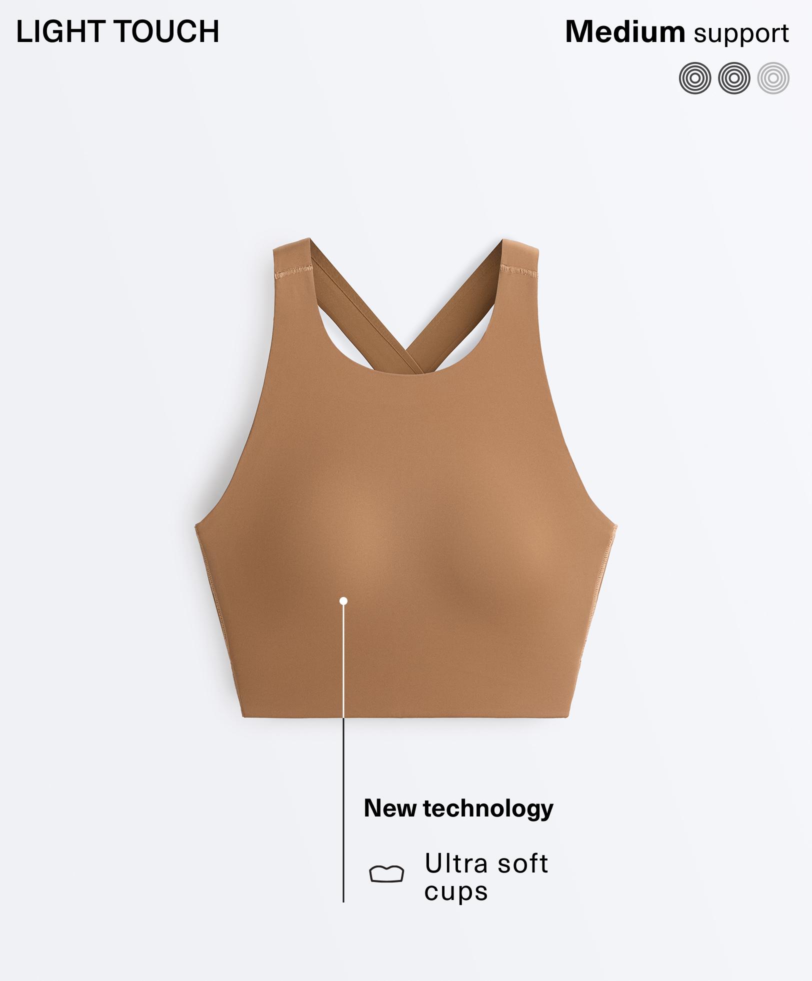 Light Touch crossover back tank top — PALE BROWN