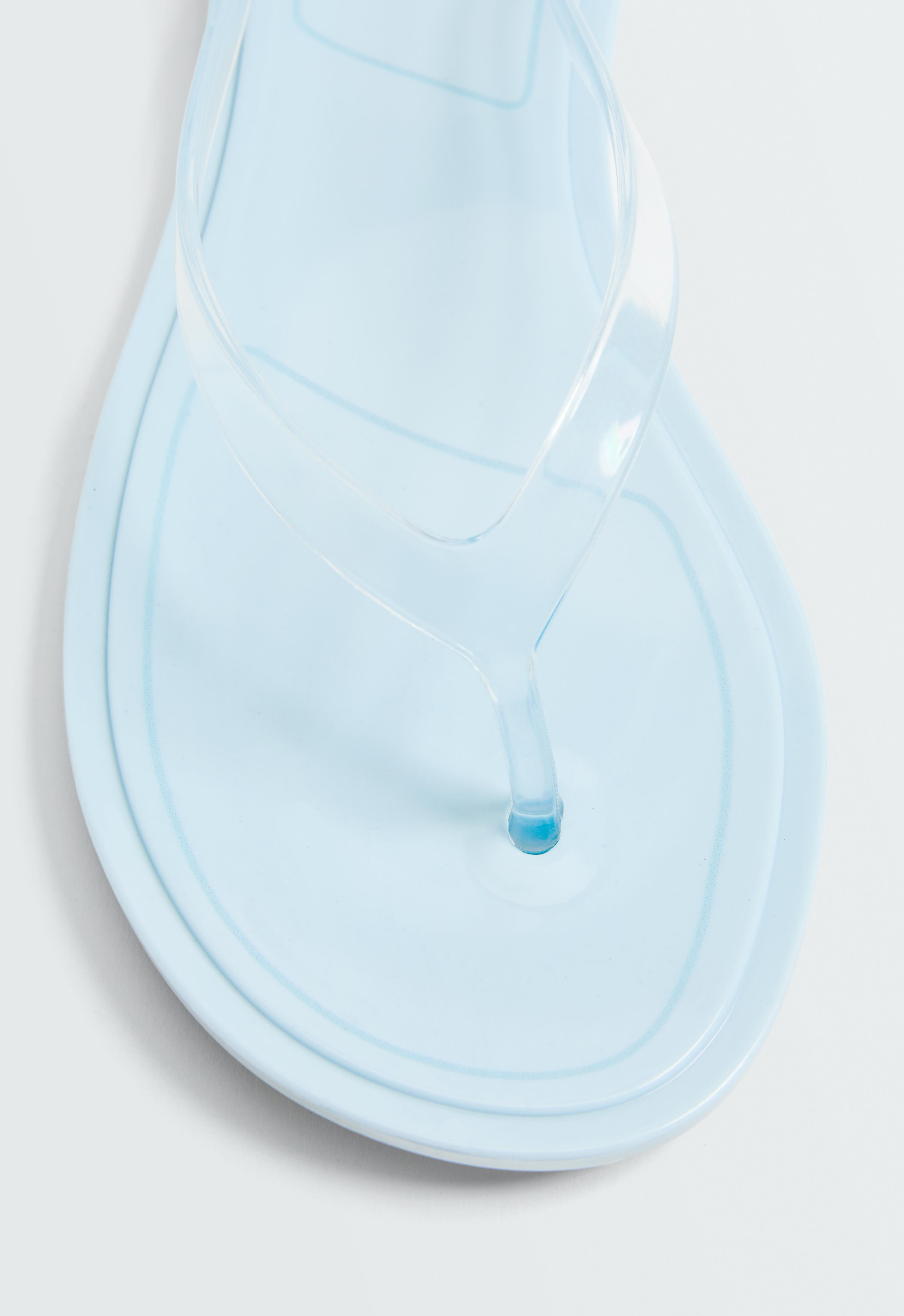 Translucent effect beachwear flip flops — PALE BLUE