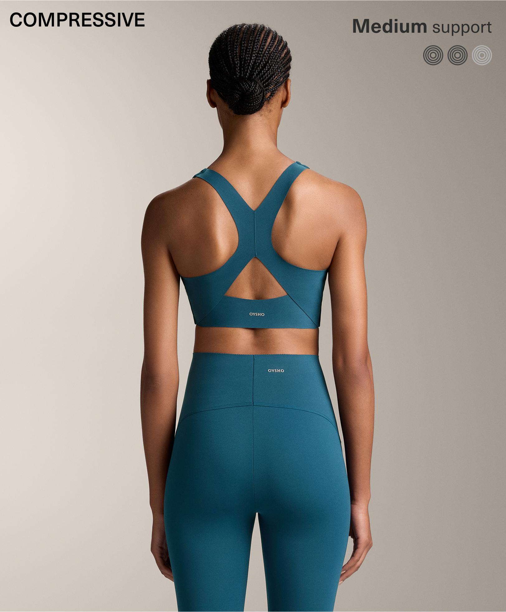 Compressive medium-support bra with cups - Sale