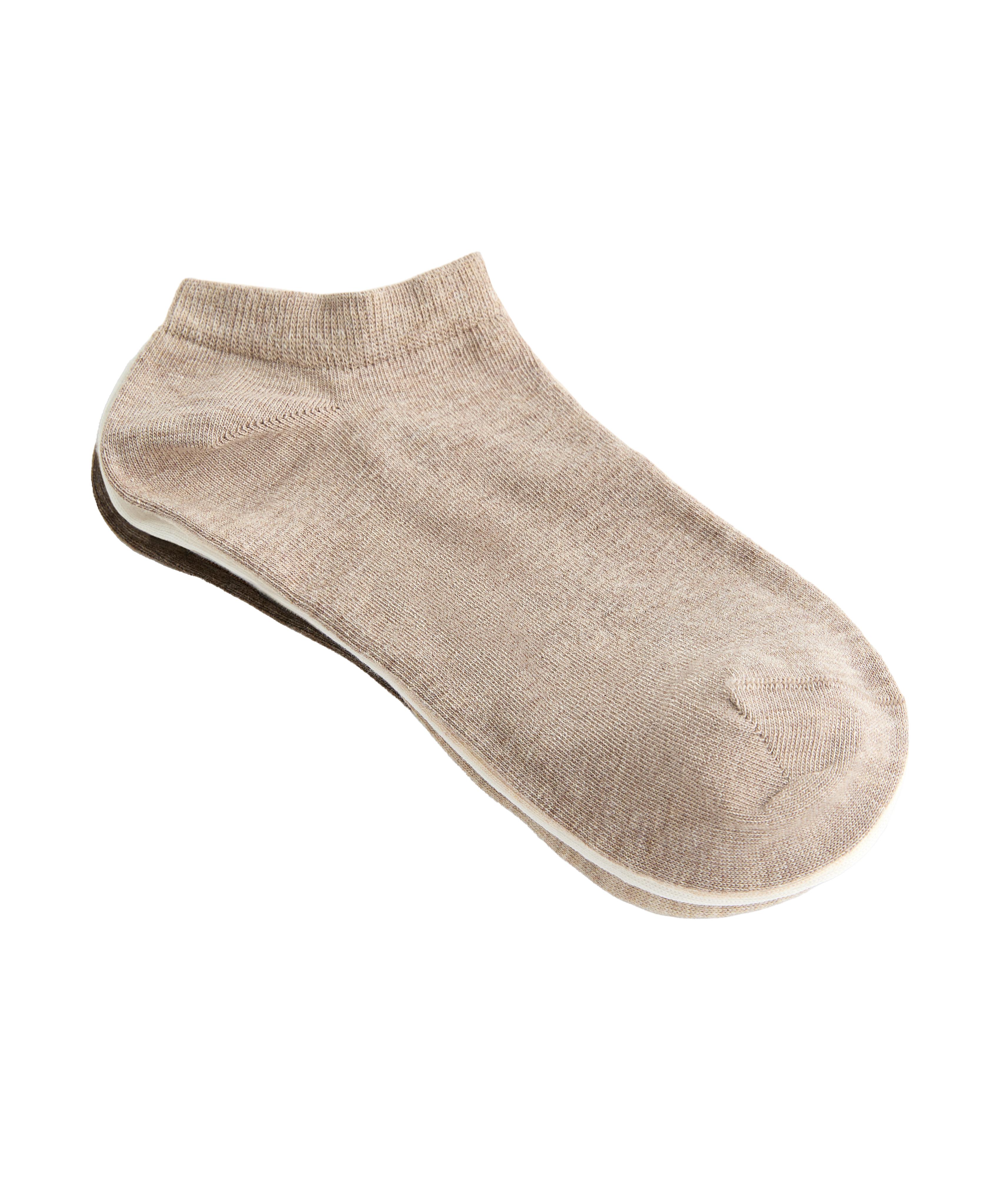 5 pairs of cotton blend sneaker socks — SAND MELANGE