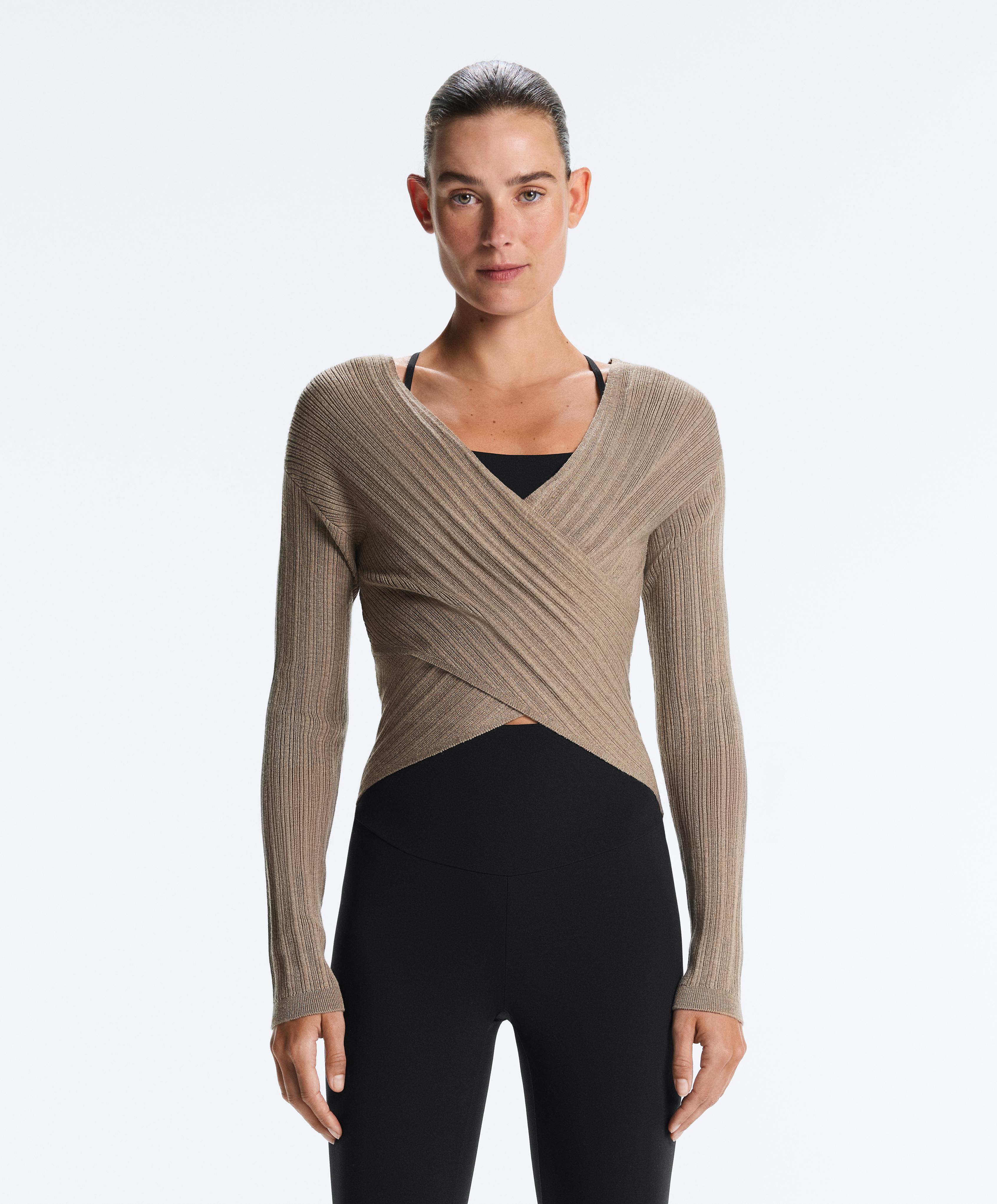 Fine knit rib jumper — DARK TAUPE