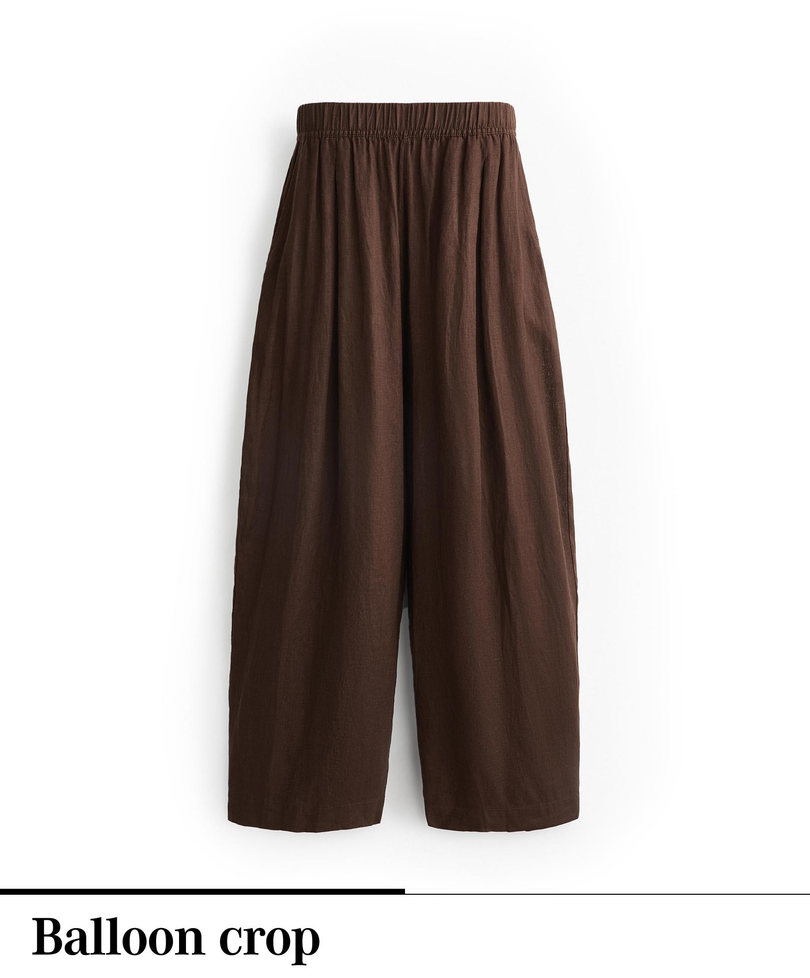 100% linen crop balloon trousers
