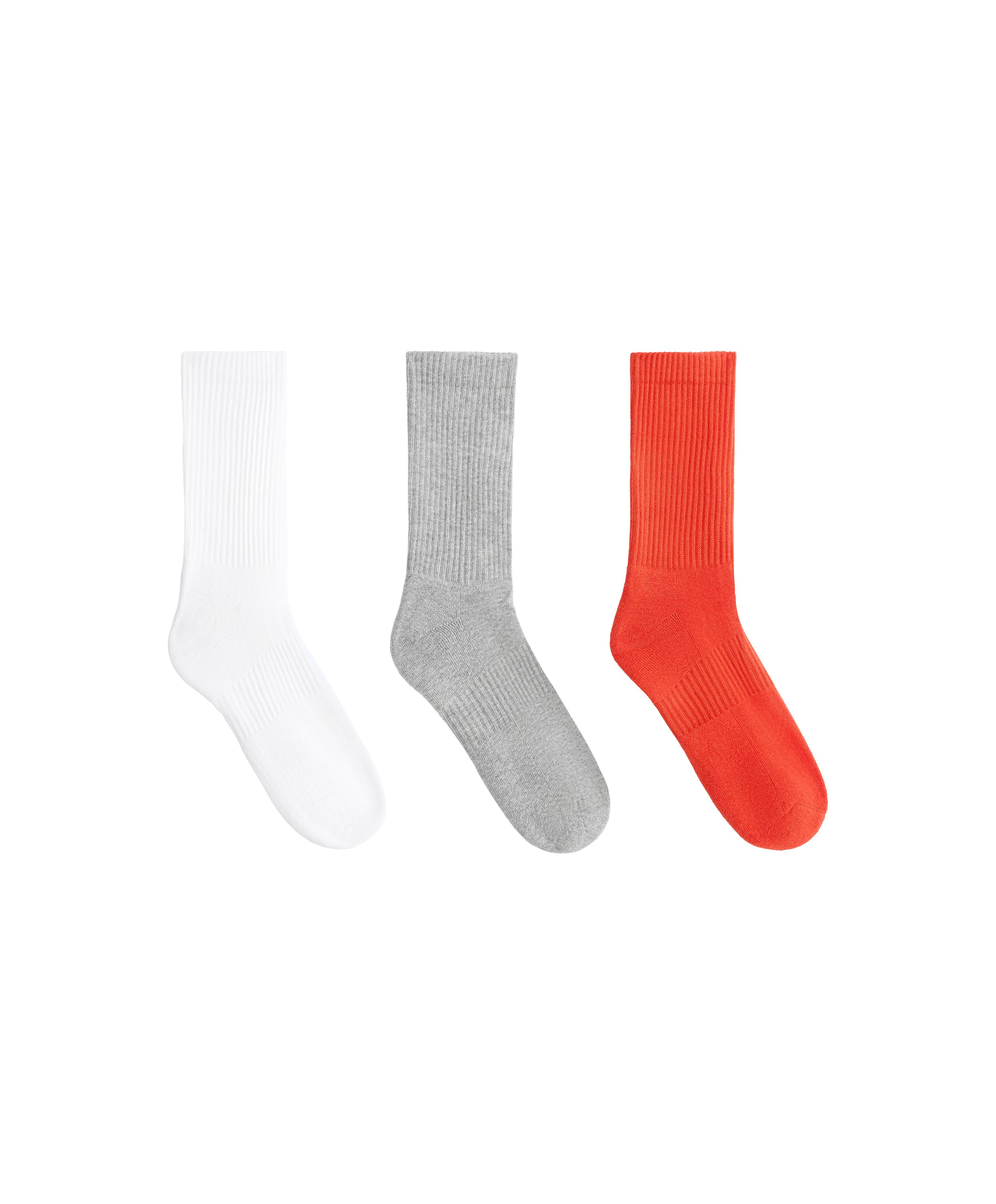 3 pairs of cotton blend classic socks — BRIGHT ORANGE